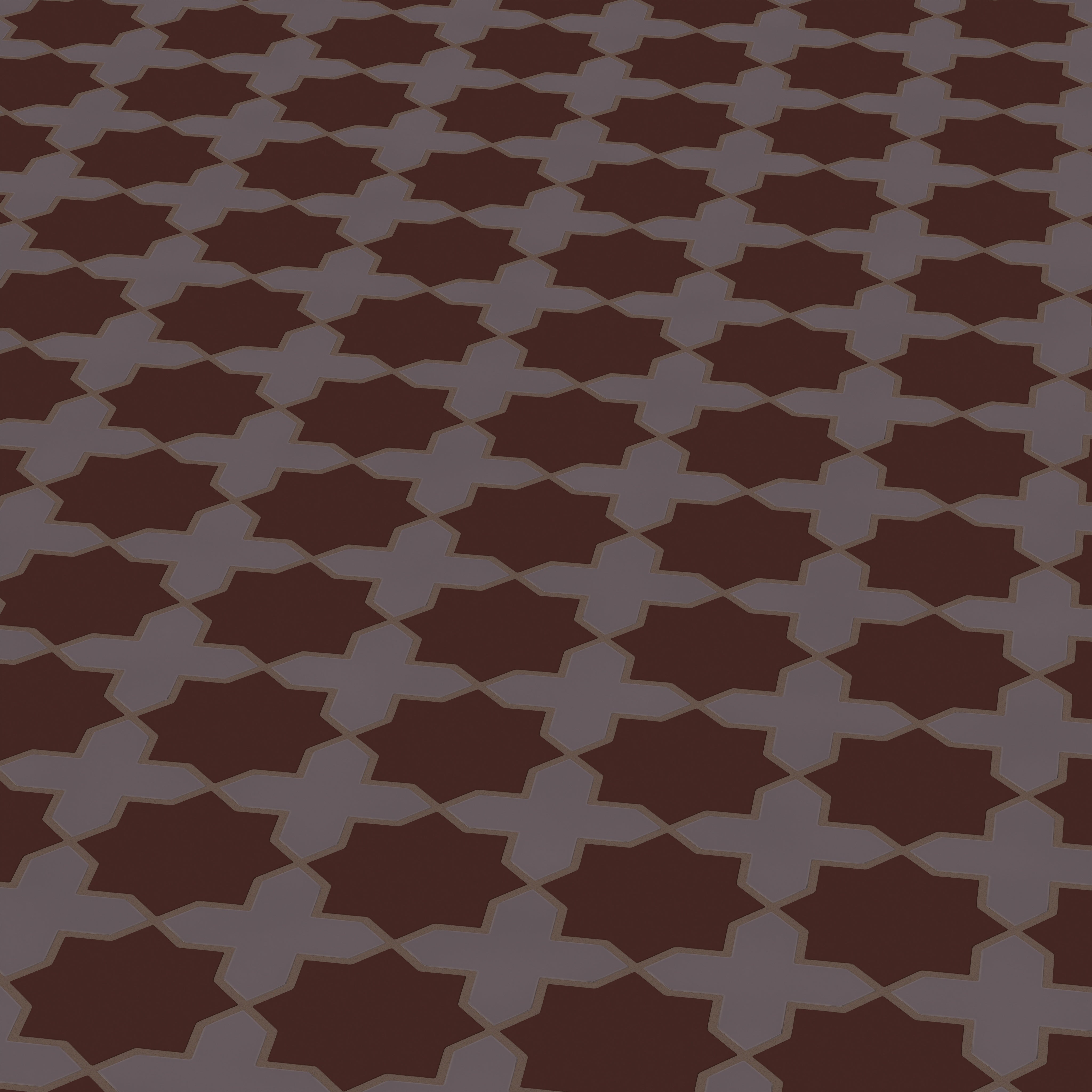 Mini Star & Cross Original Ceramic Tile in Garnet Matte & Kalamata Matte