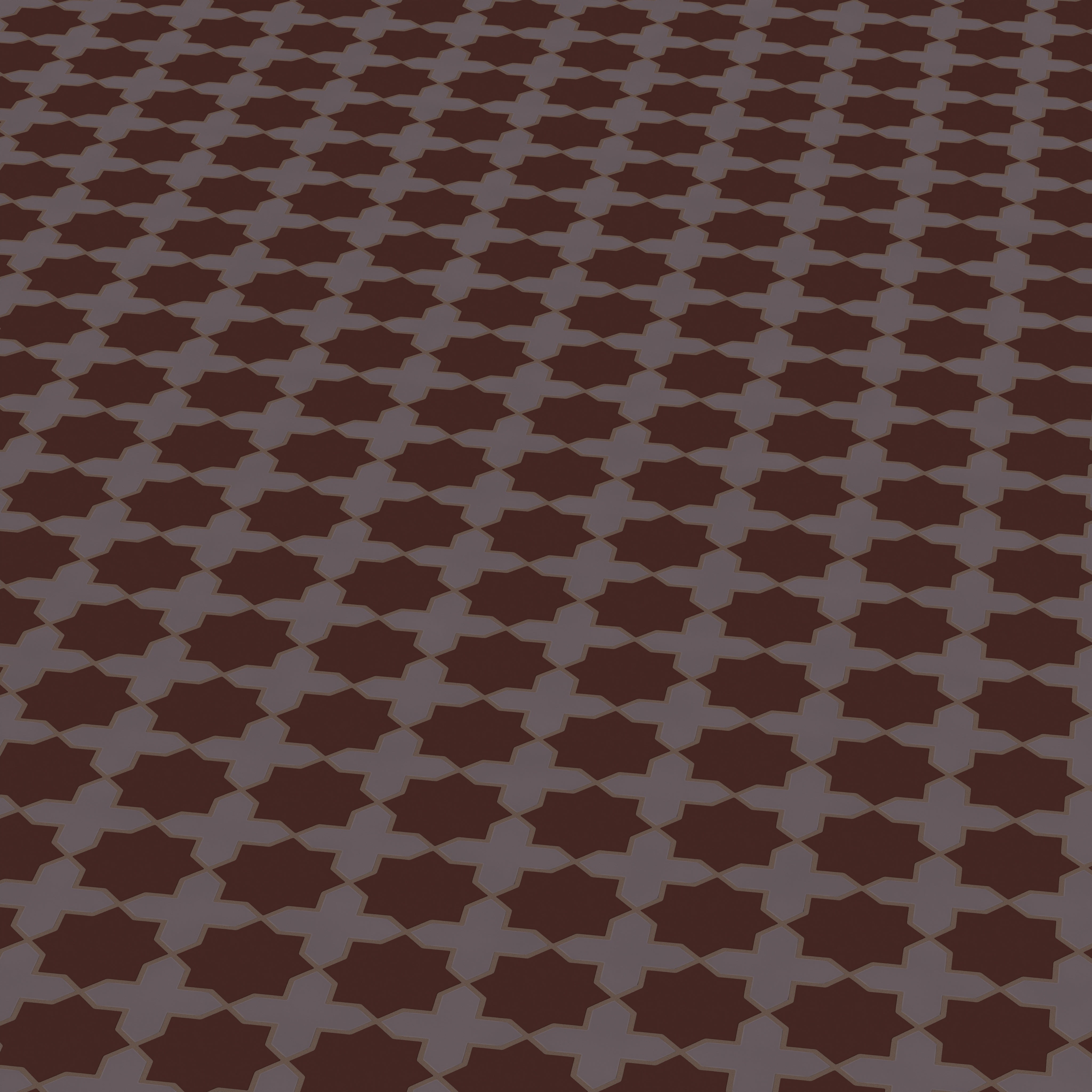Mini Star & Cross Original Ceramic Tile in Garnet Matte & Kalamata Matte
