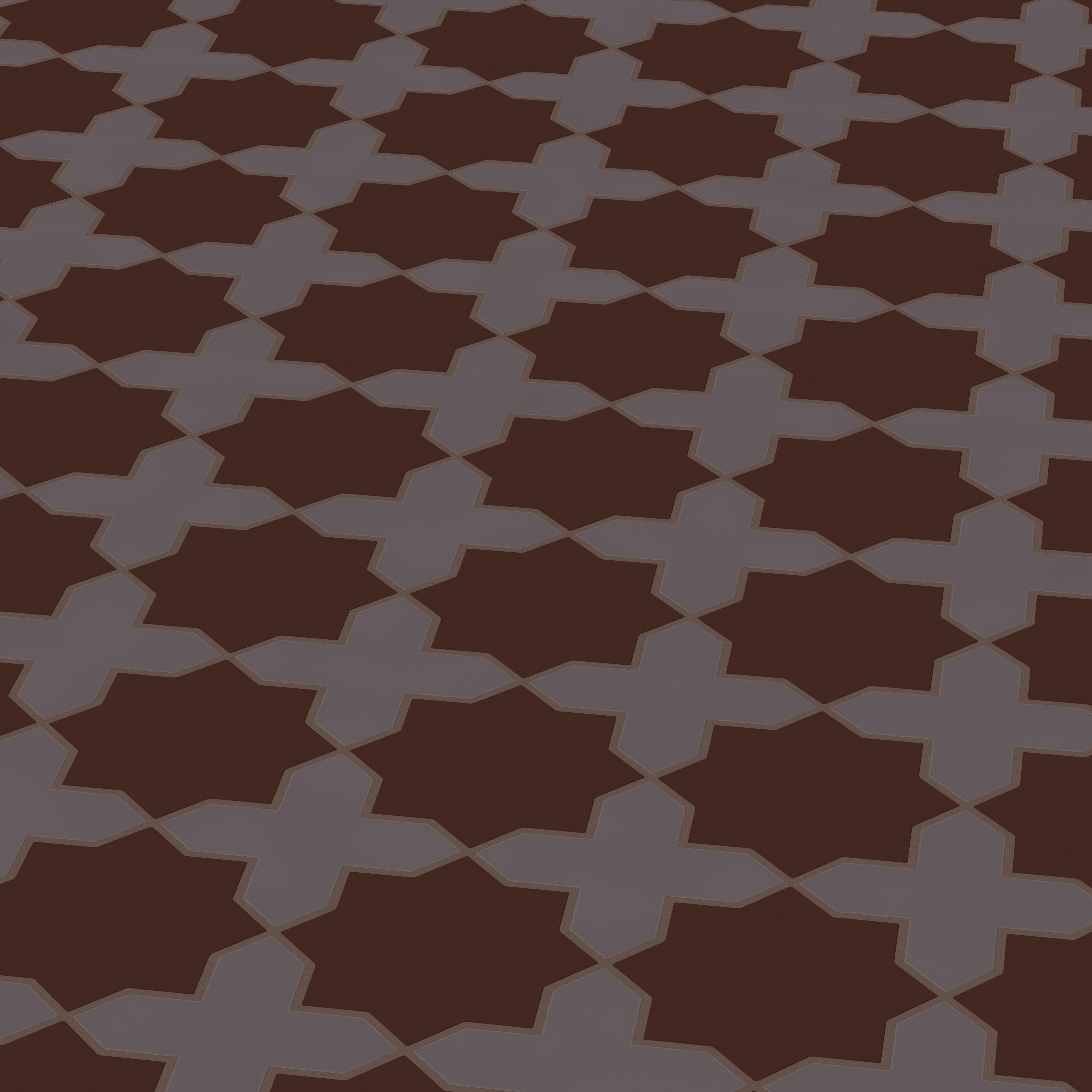 Star & Cross Original Ceramic Tile in Garnet Matte & Kalamata Matte
