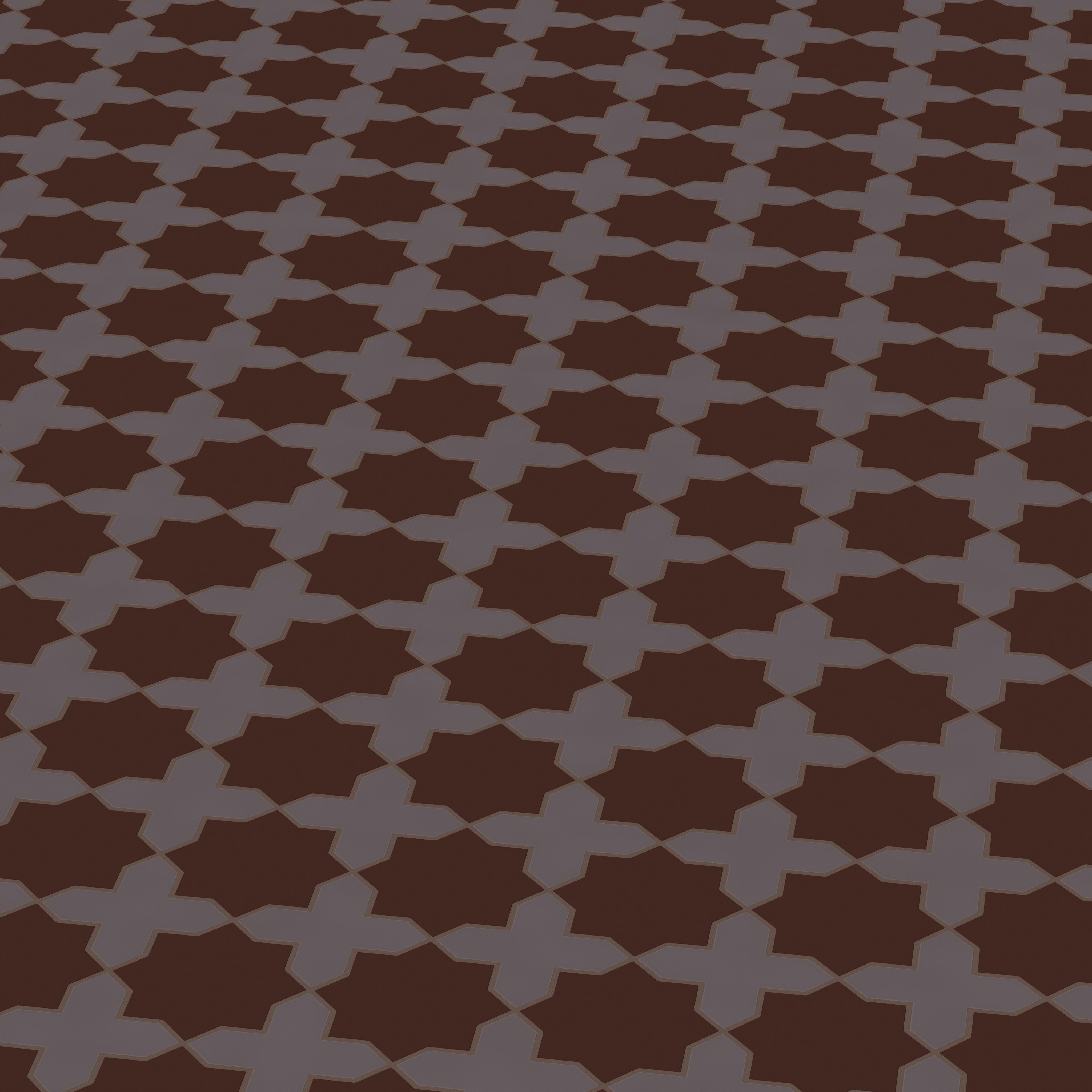 Star & Cross Original Ceramic Tile in Garnet Matte & Kalamata Matte