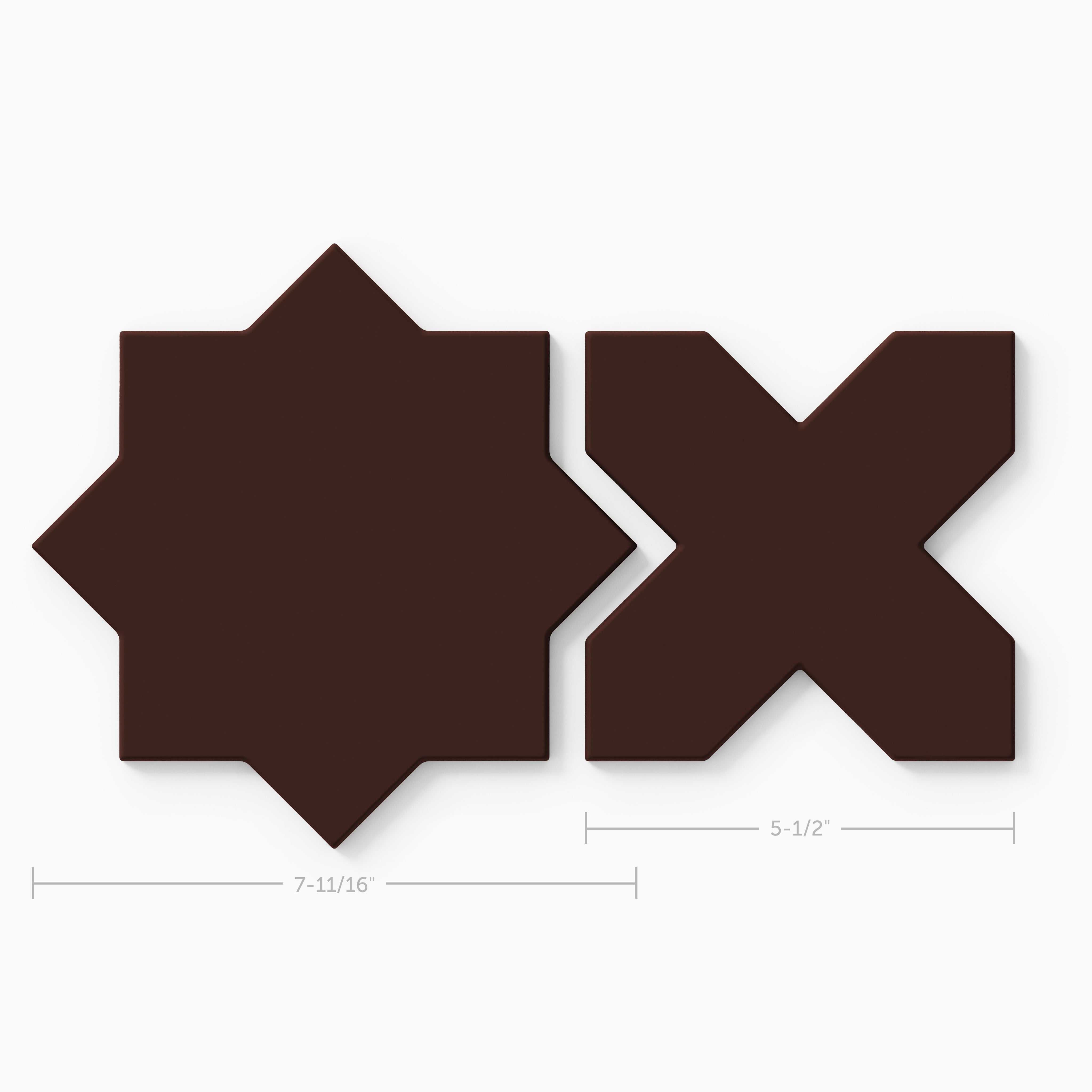 Star & Cross Original Ceramic Tile in Garnet Matte