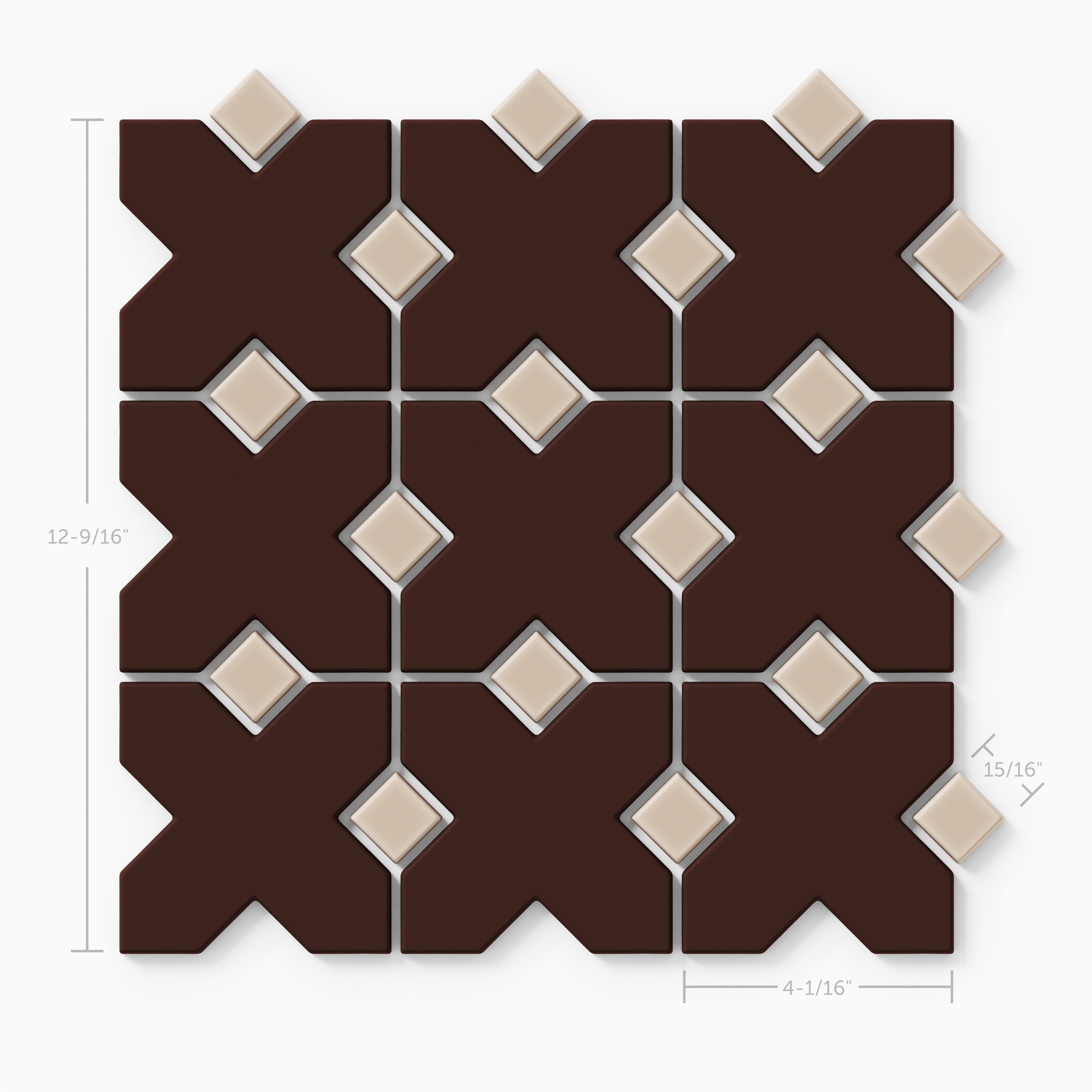 Hacienda Sheeted Original Ceramic Tile in Garnet Matte & Sweet Pea Matte