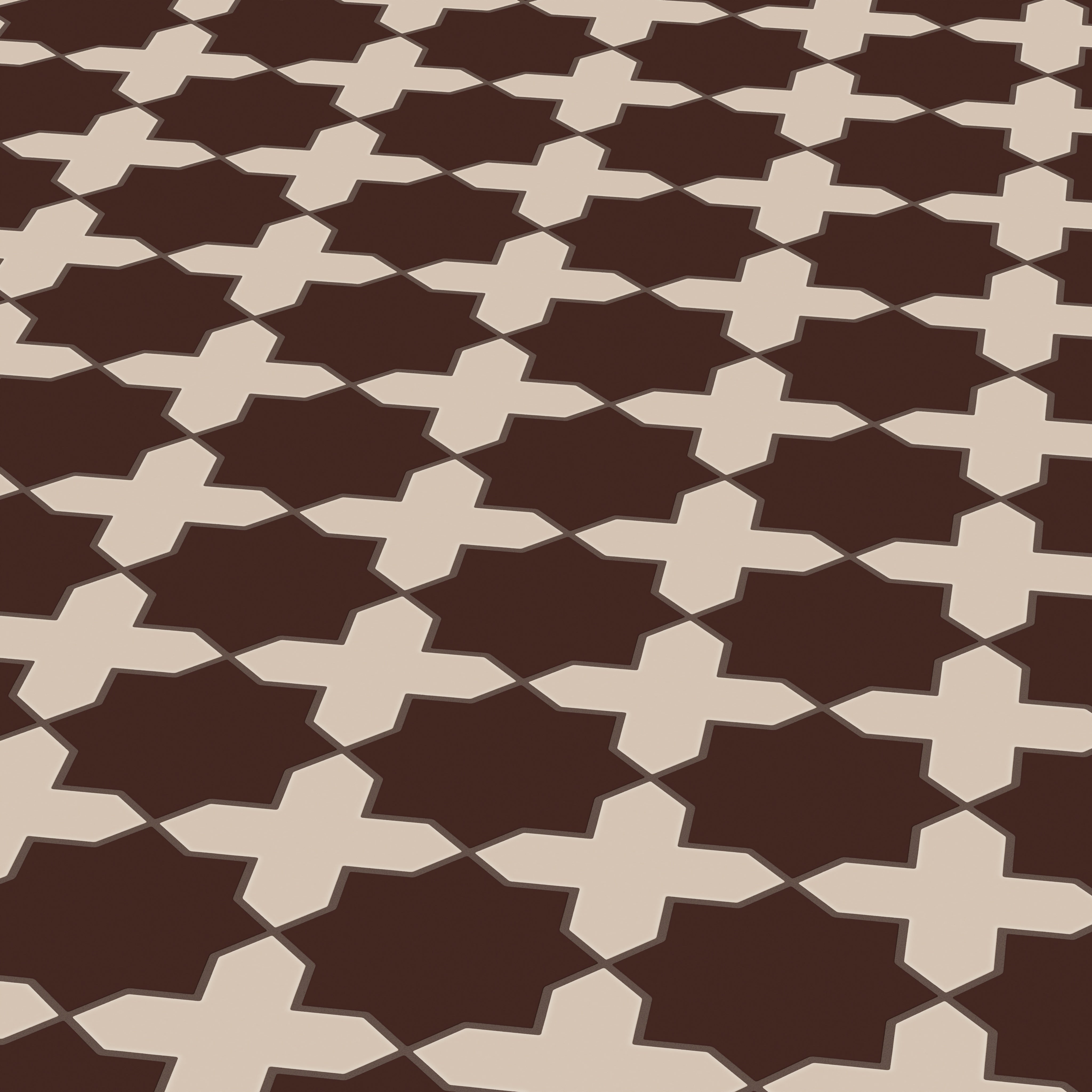 Star & Cross Original Ceramic Tile in Garnet Matte & Sweet Pea Matte