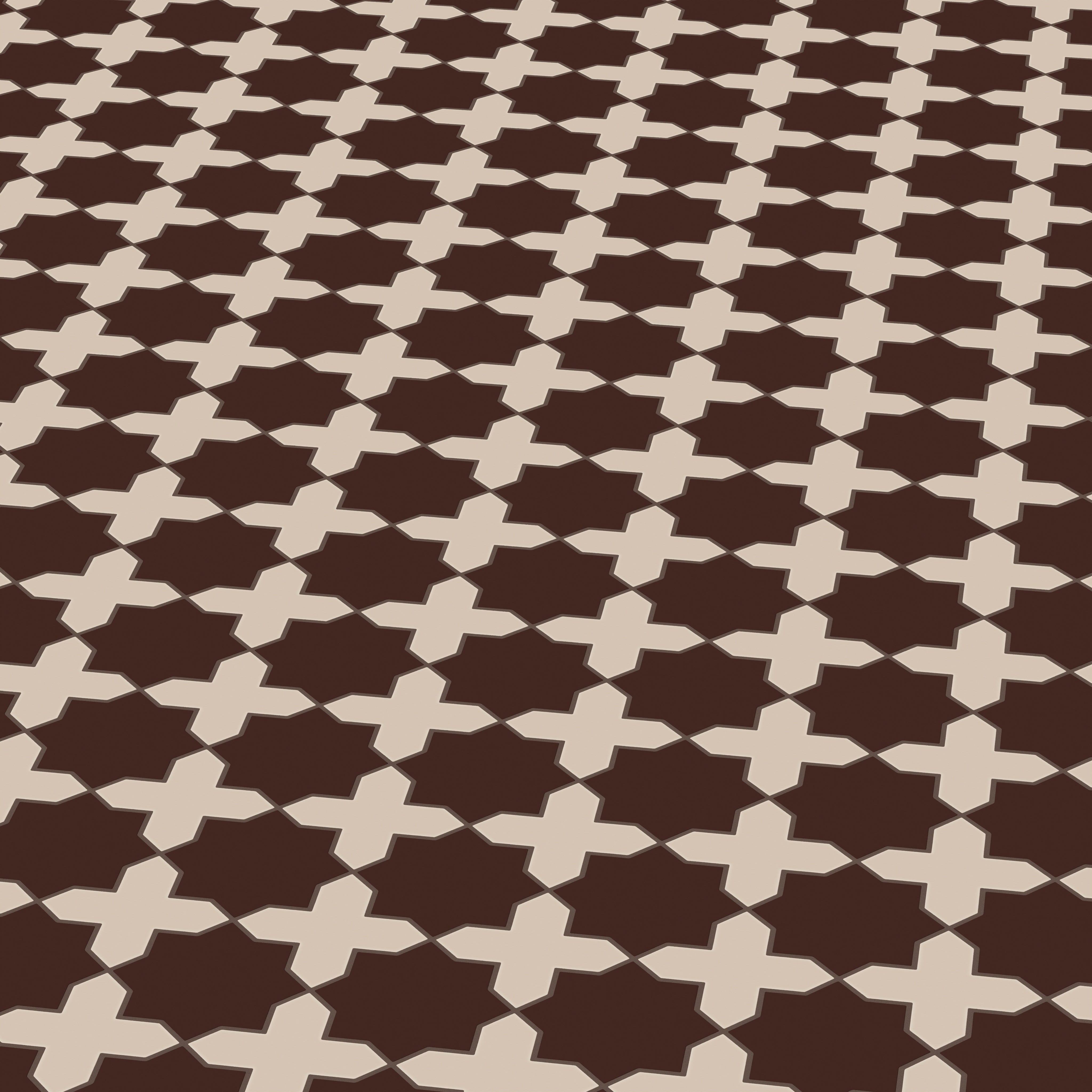 Star & Cross Original Ceramic Tile in Garnet Matte & Sweet Pea Matte