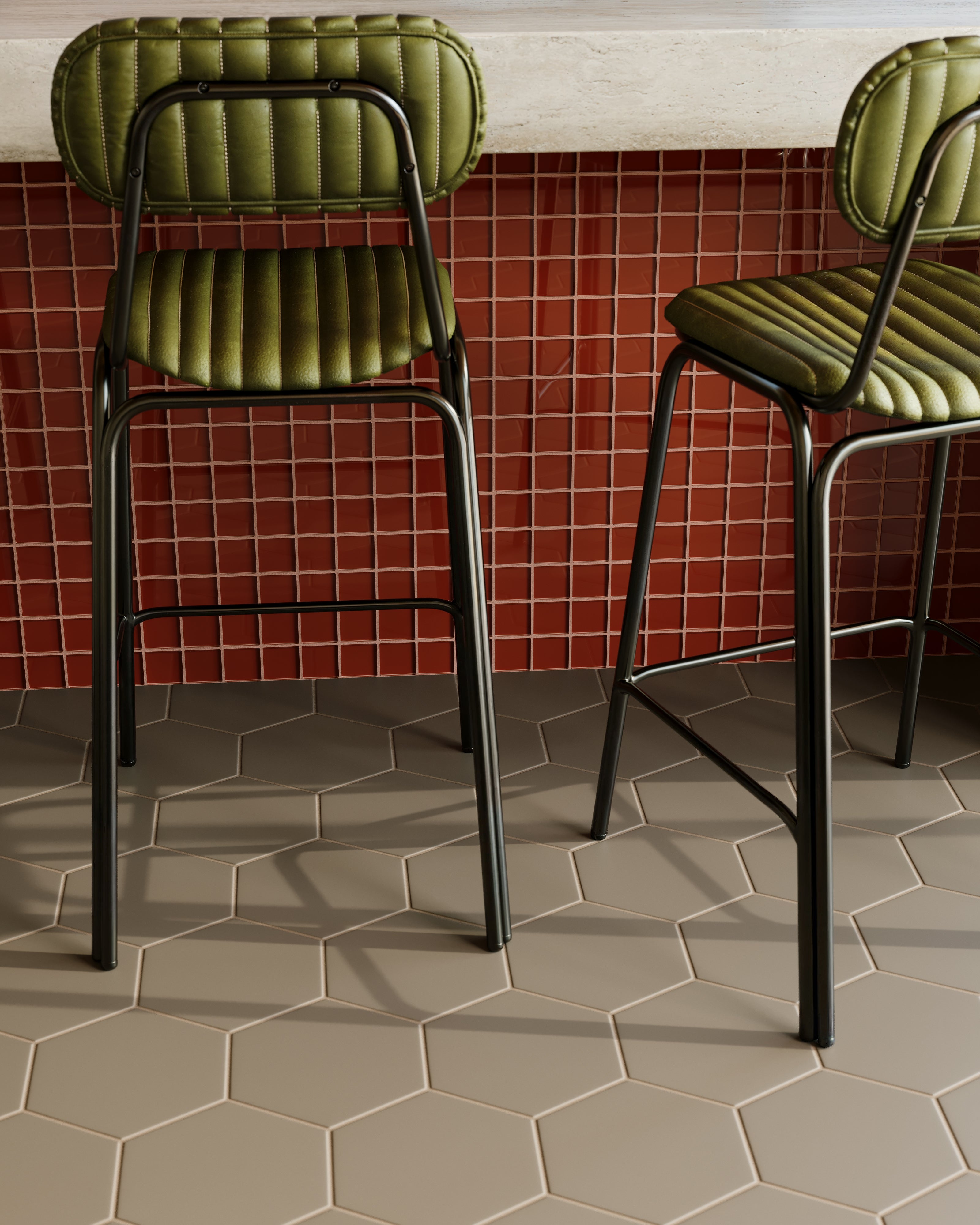 8" Hexagon Original Ceramic Tile in Sandstone Matte