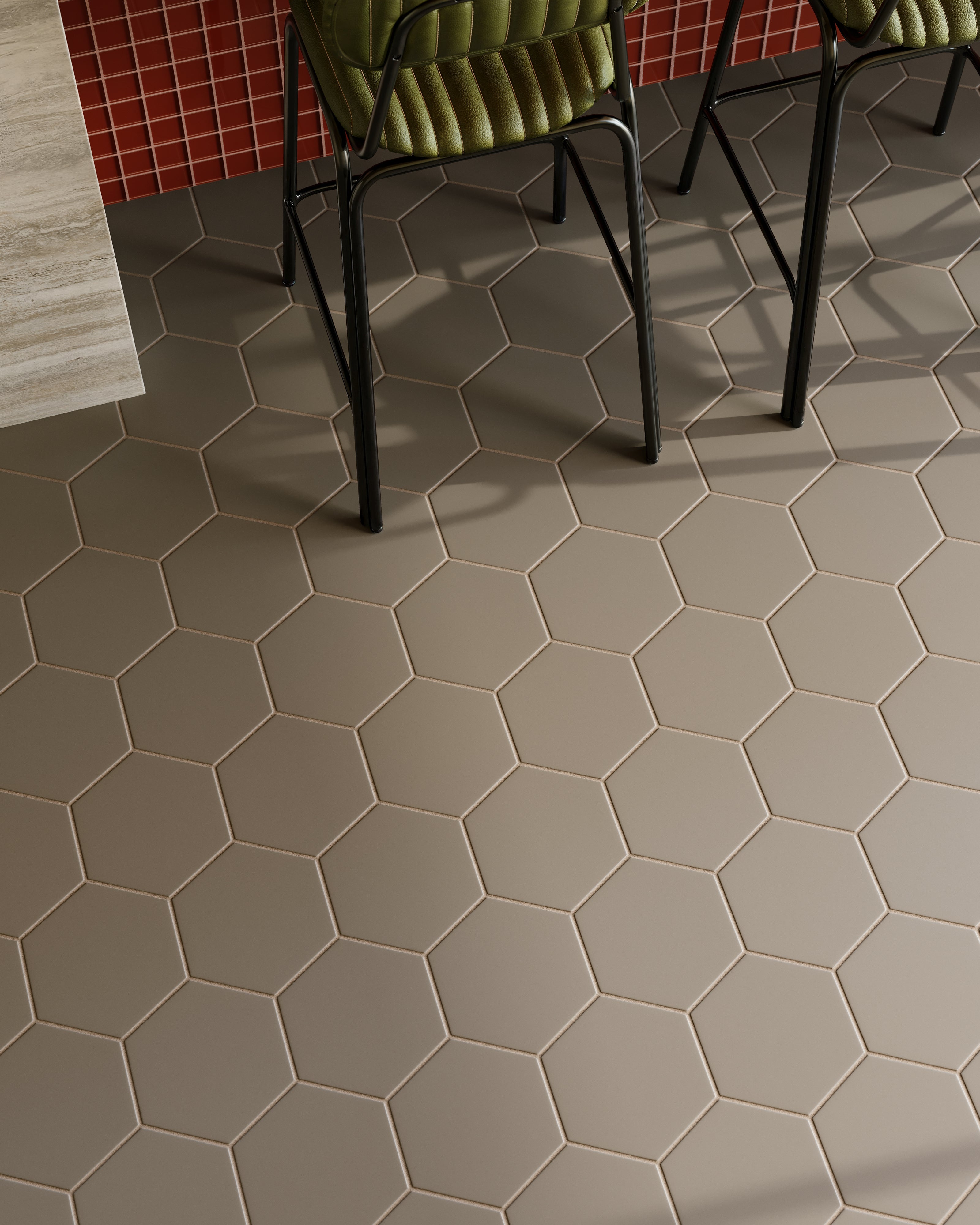 8" Hexagon Original Ceramic Tile in Sandstone Matte