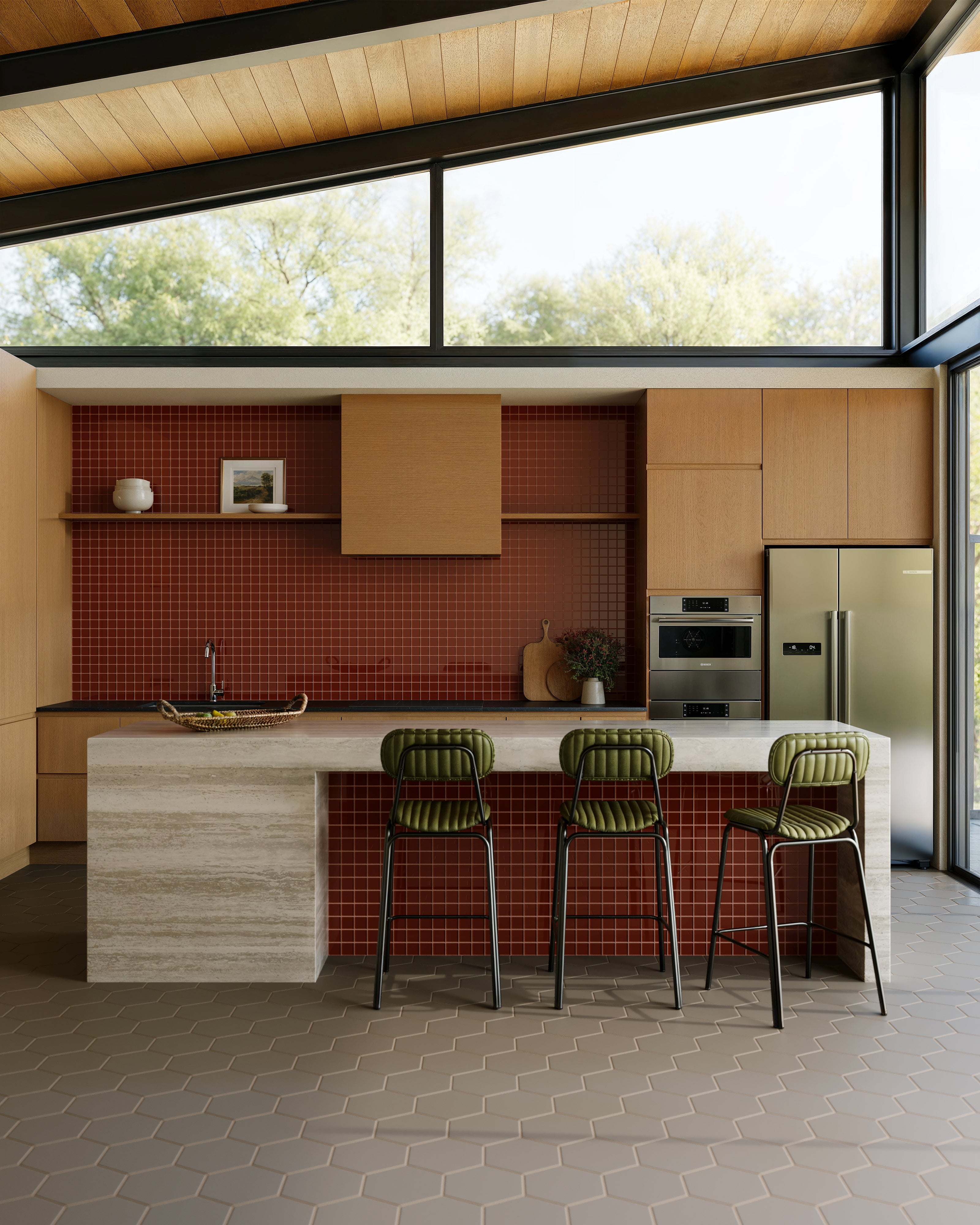 8" Hexagon Original Ceramic Tile in Sandstone Matte