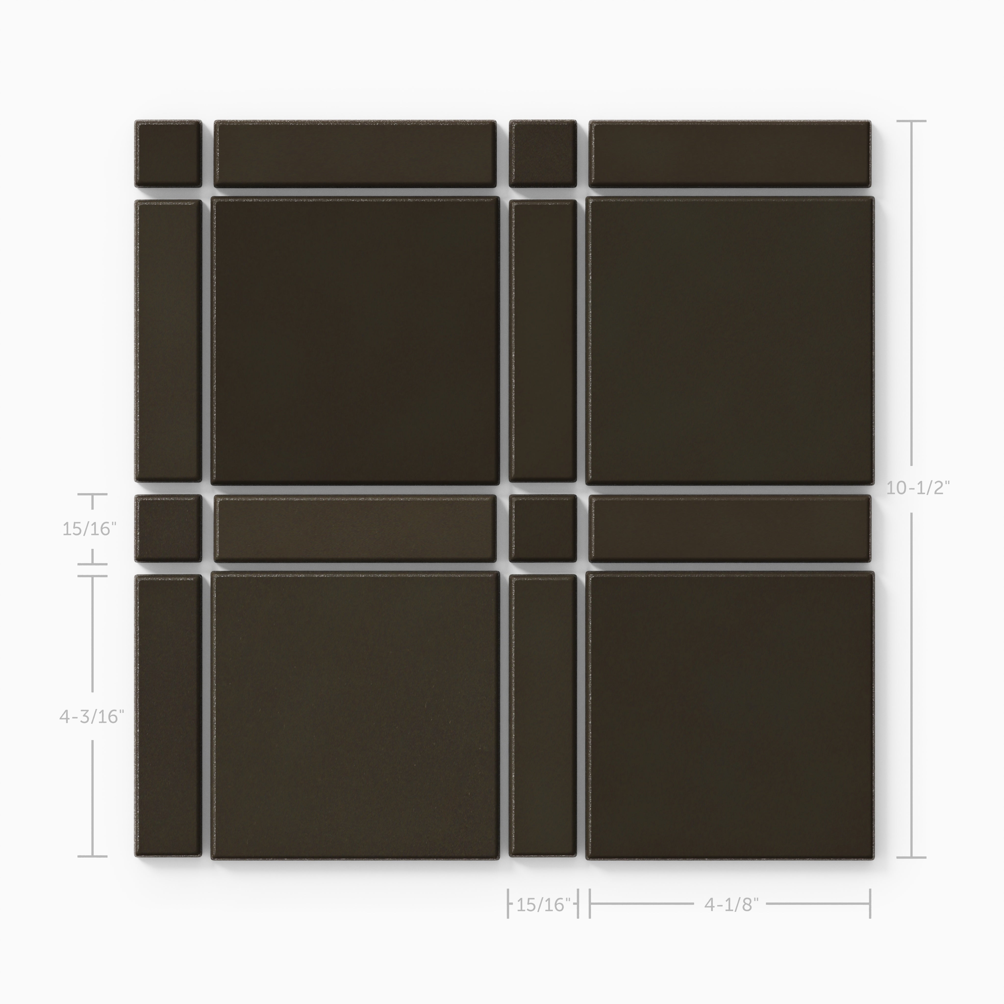 Lattice Sheeted Original Ceramic Tile in Graphite