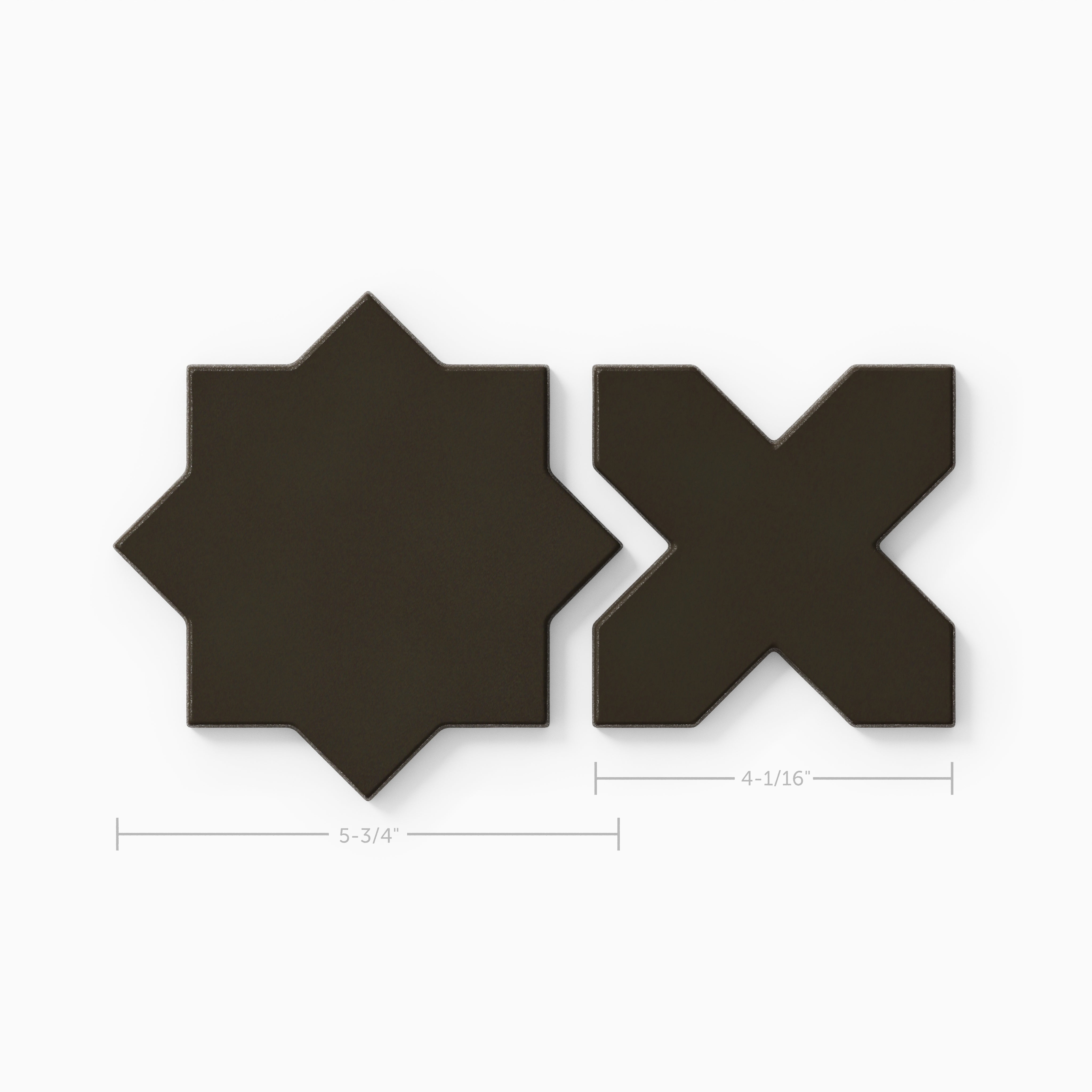 Mini Star & Cross Original Ceramic Tile in Graphite