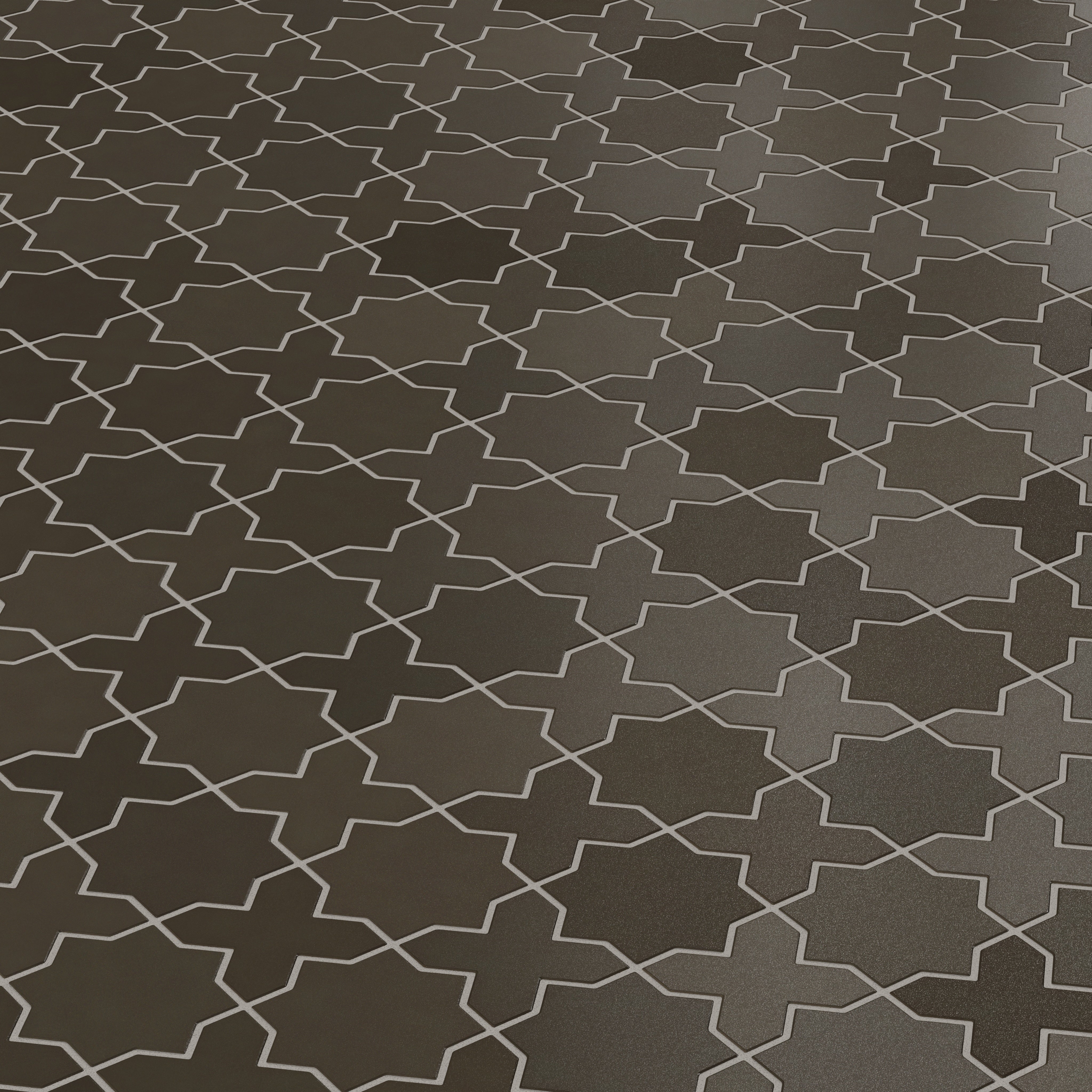 Mini Star & Cross Original Ceramic Tile in Graphite