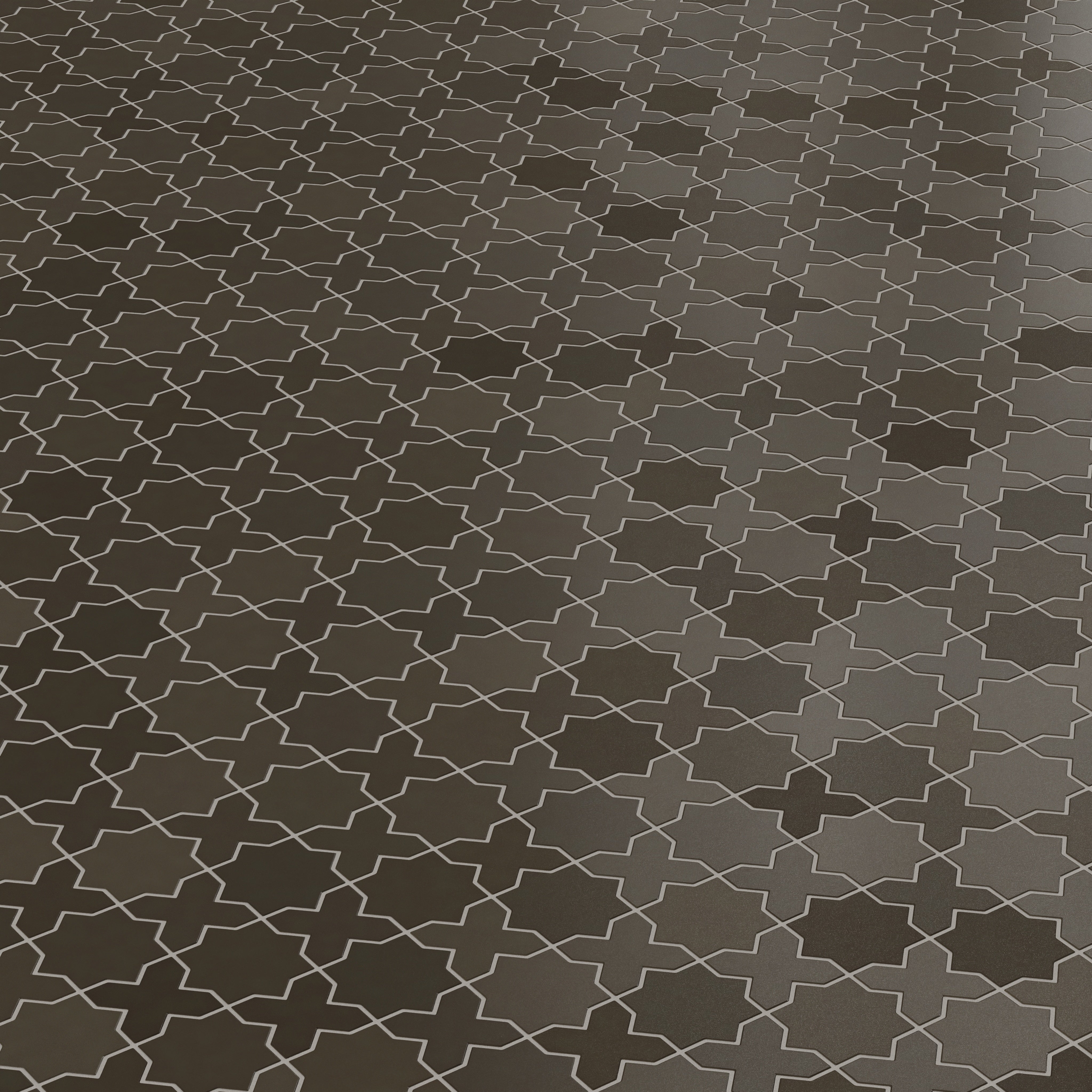 Mini Star & Cross Original Ceramic Tile in Graphite