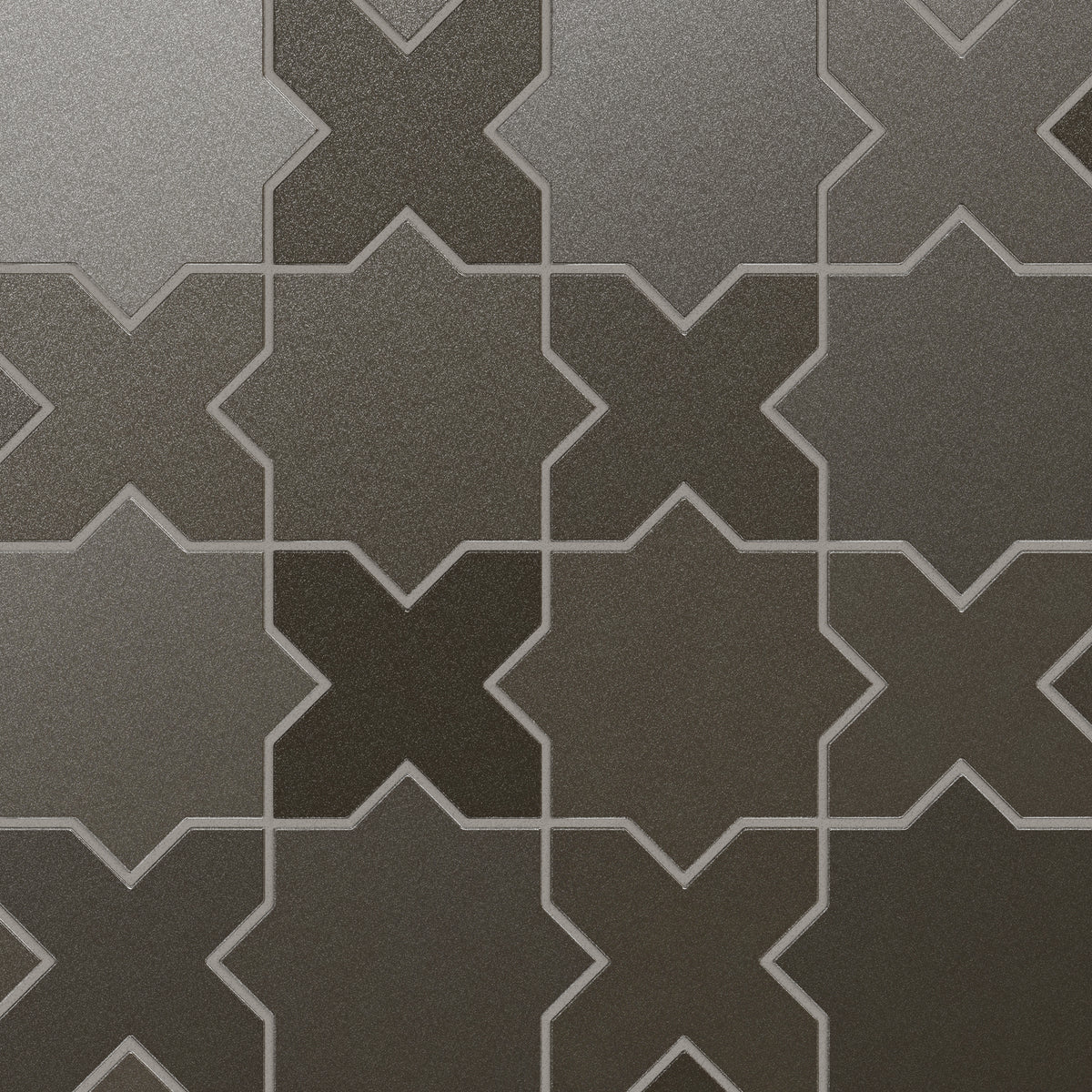Graphite Star & Cross Matte Original Ceramic Tile