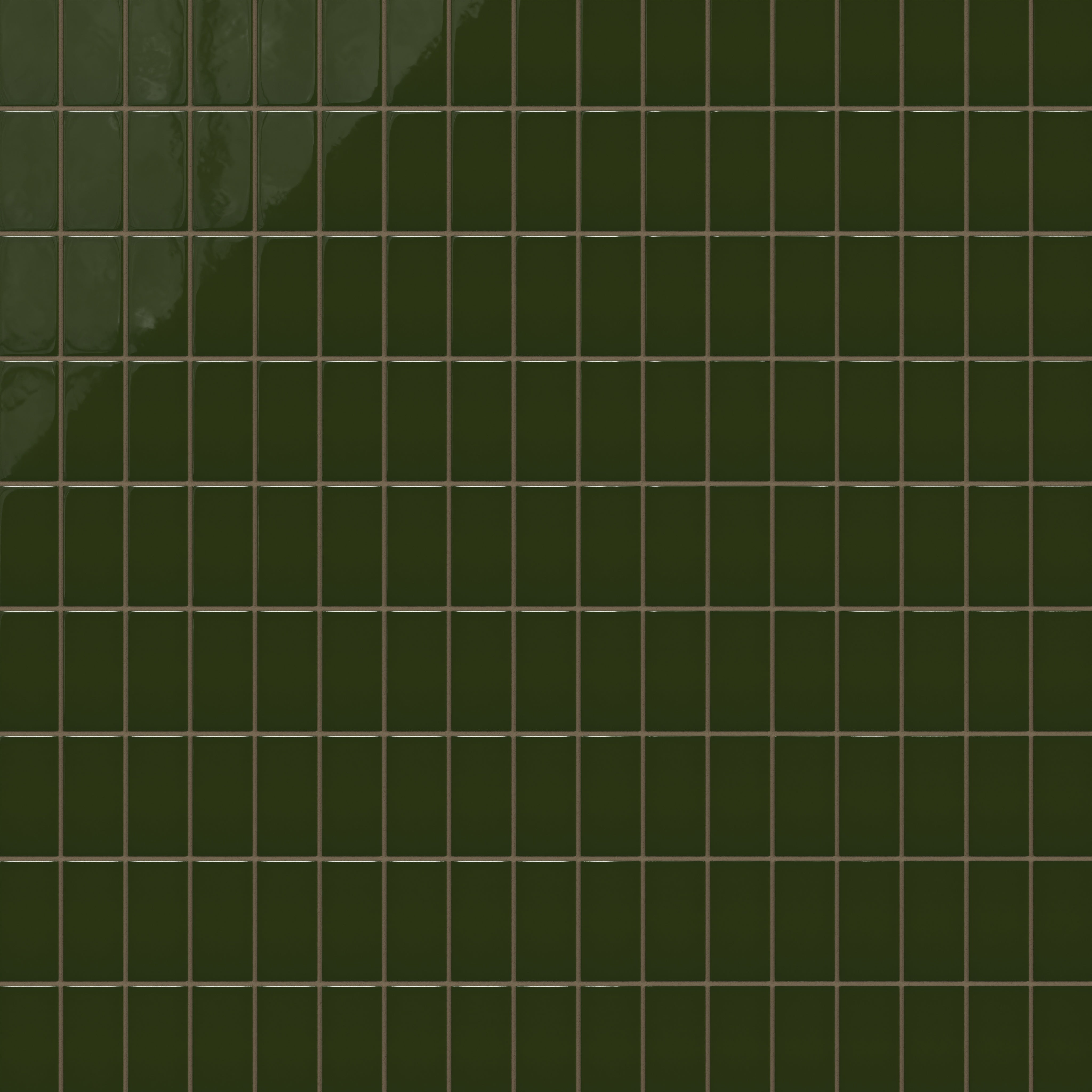 2x4 Straight Set Sheeted Natural Press Ceramic Mosaic Tile in Green Apatite Gloss