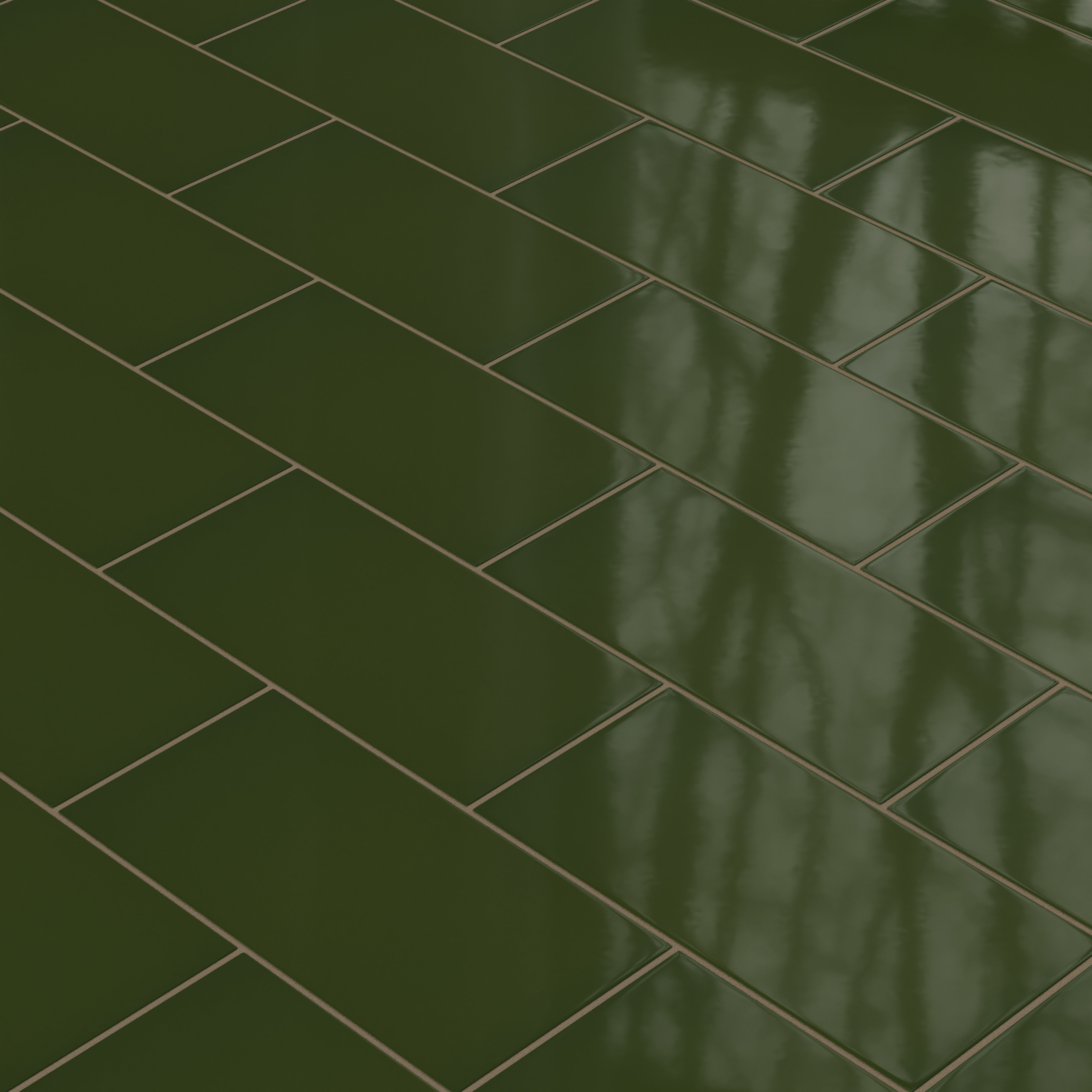 6x12 Natural Press Ceramic Tile in Green Apatite Gloss