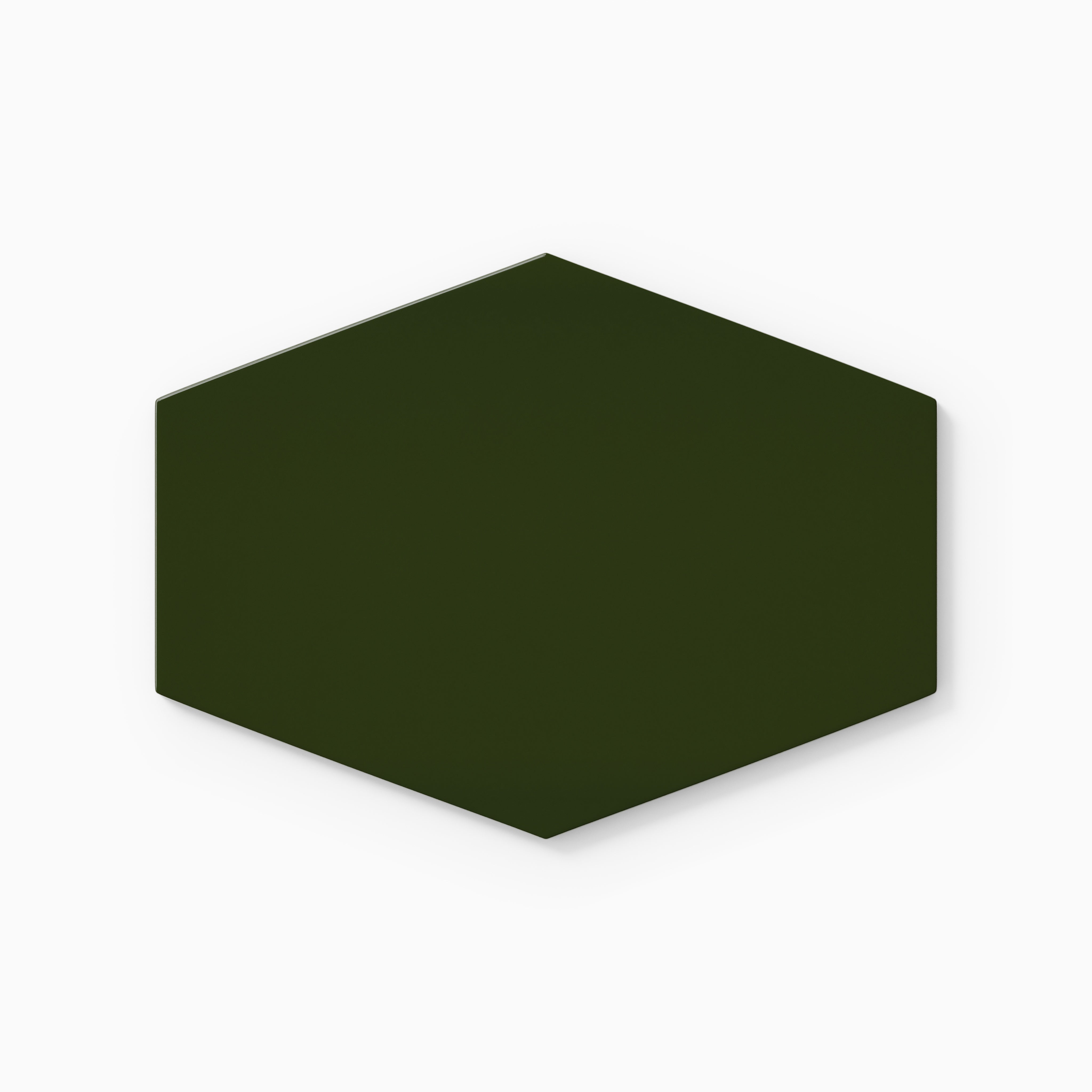 Elongated Hexagon Natural Press Ceramic Tile in Green Apatite Gloss