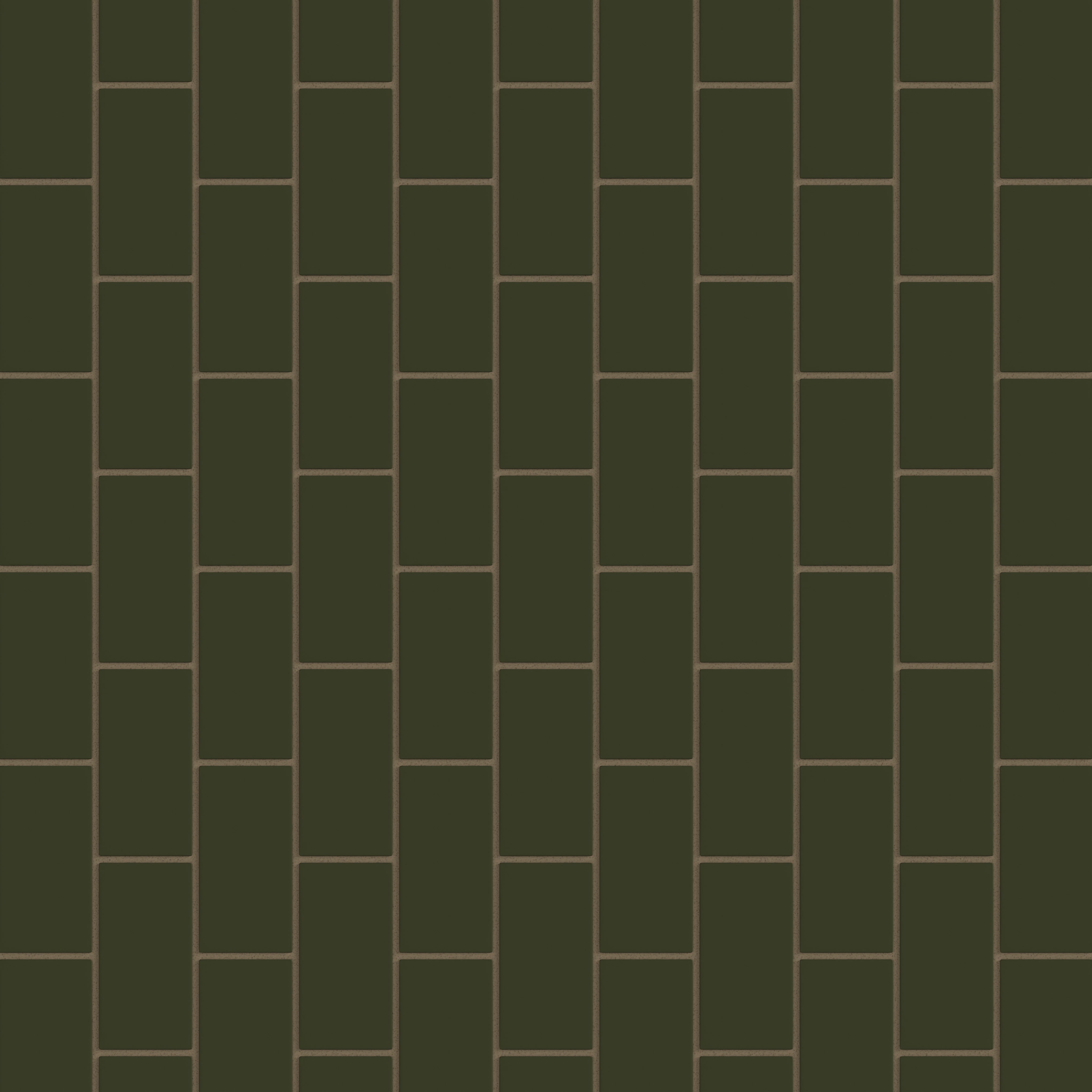 2x4 Half Offset Sheeted Natural Press Ceramic Mosaic Tile in Green Apatite Matte