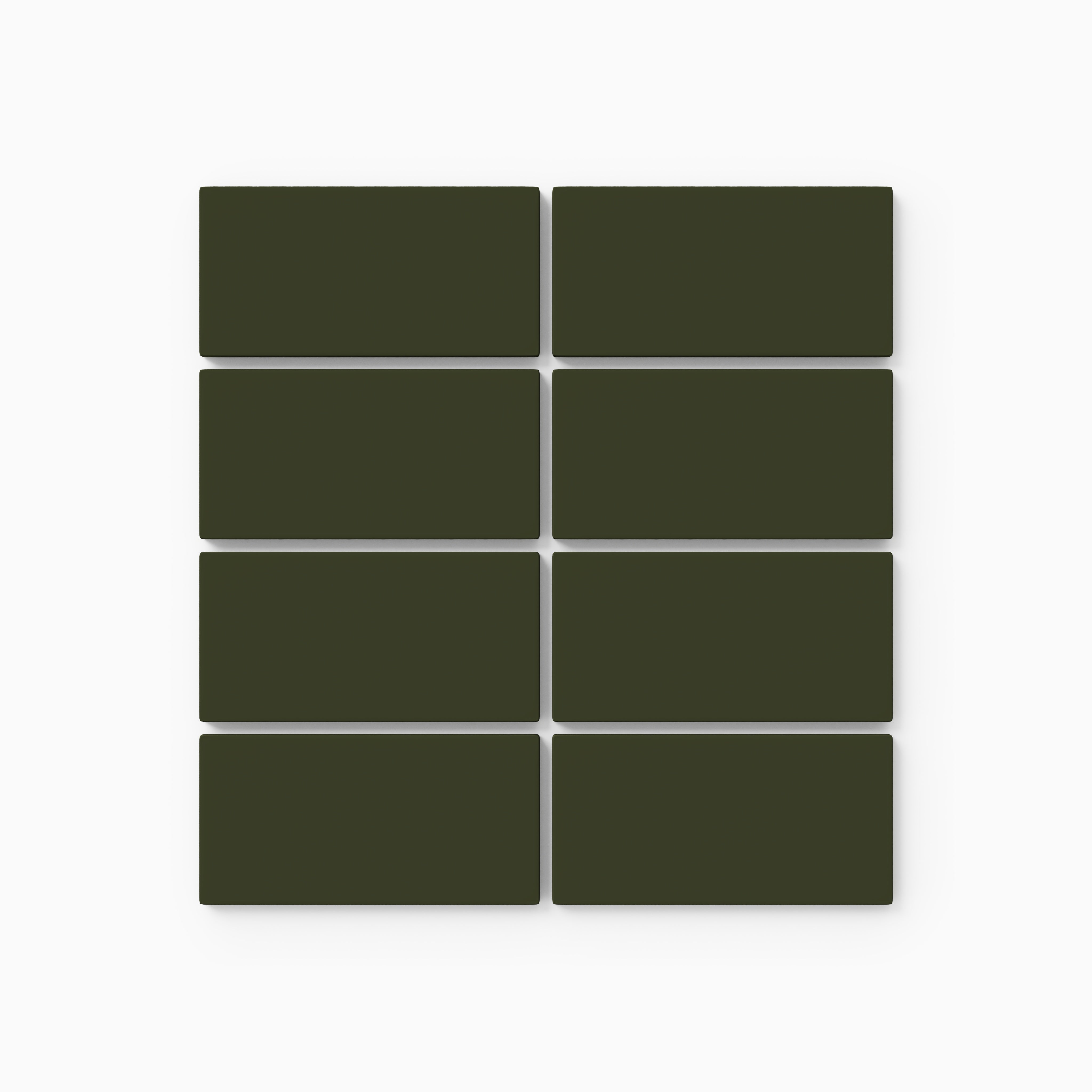 2x4 Straight Set Sheeted Natural Press Ceramic Mosaic Tile in Green Apatite Matte
