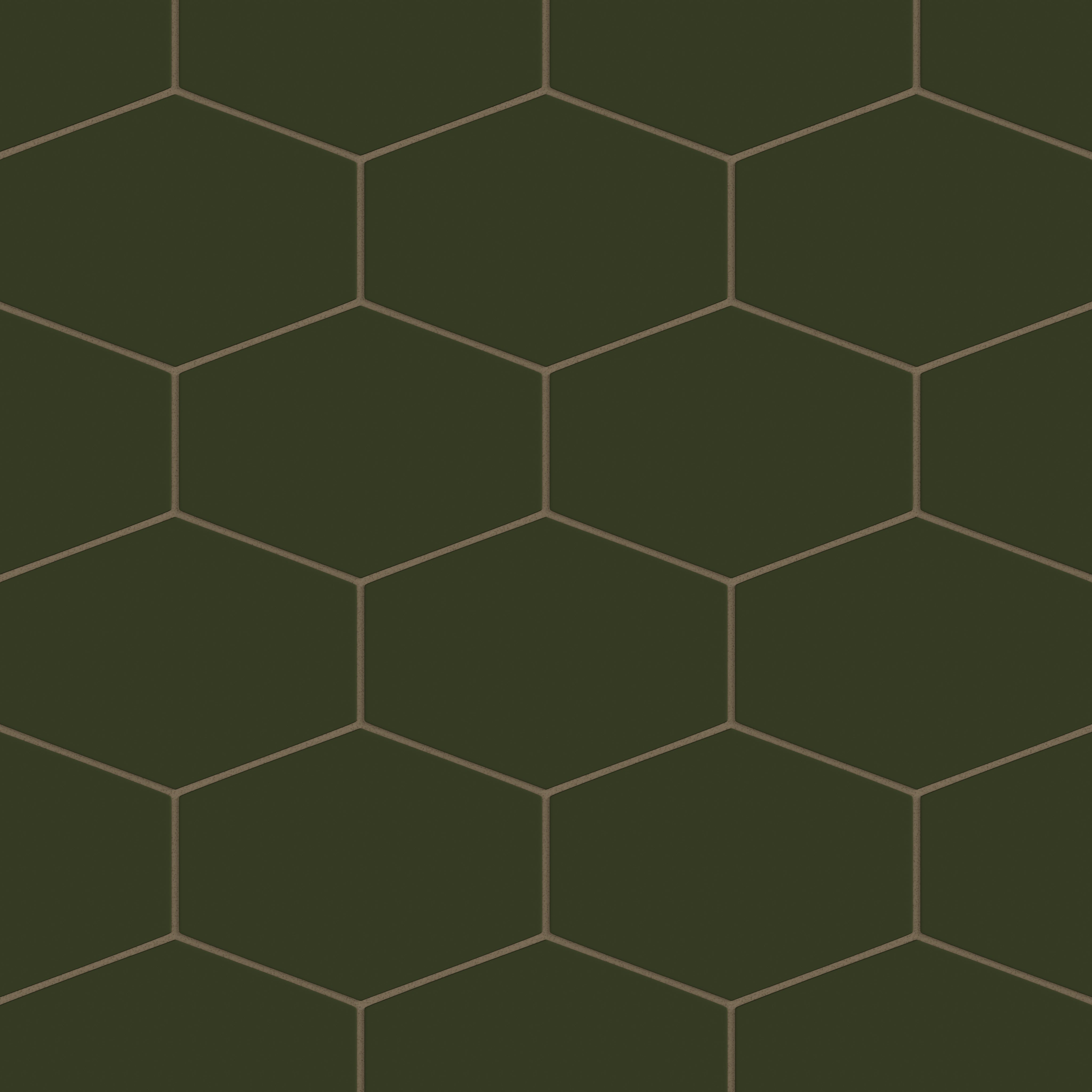 Elongated Hexagon Natural Press Ceramic Tile in Green Apatite Matte