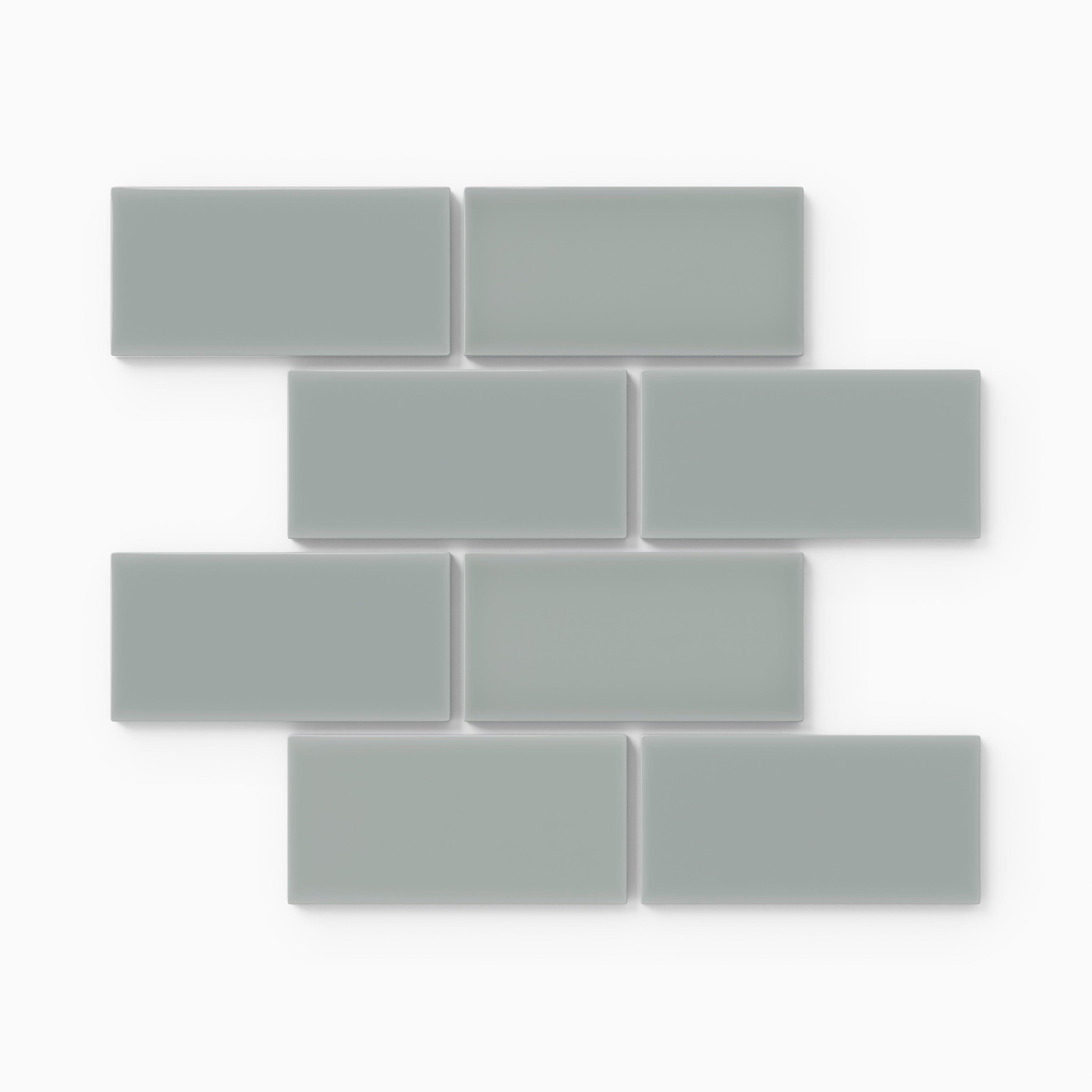 2x4 Half Offset Sheeted Natural Press Ceramic Mosaic Tile in Hood River Gloss