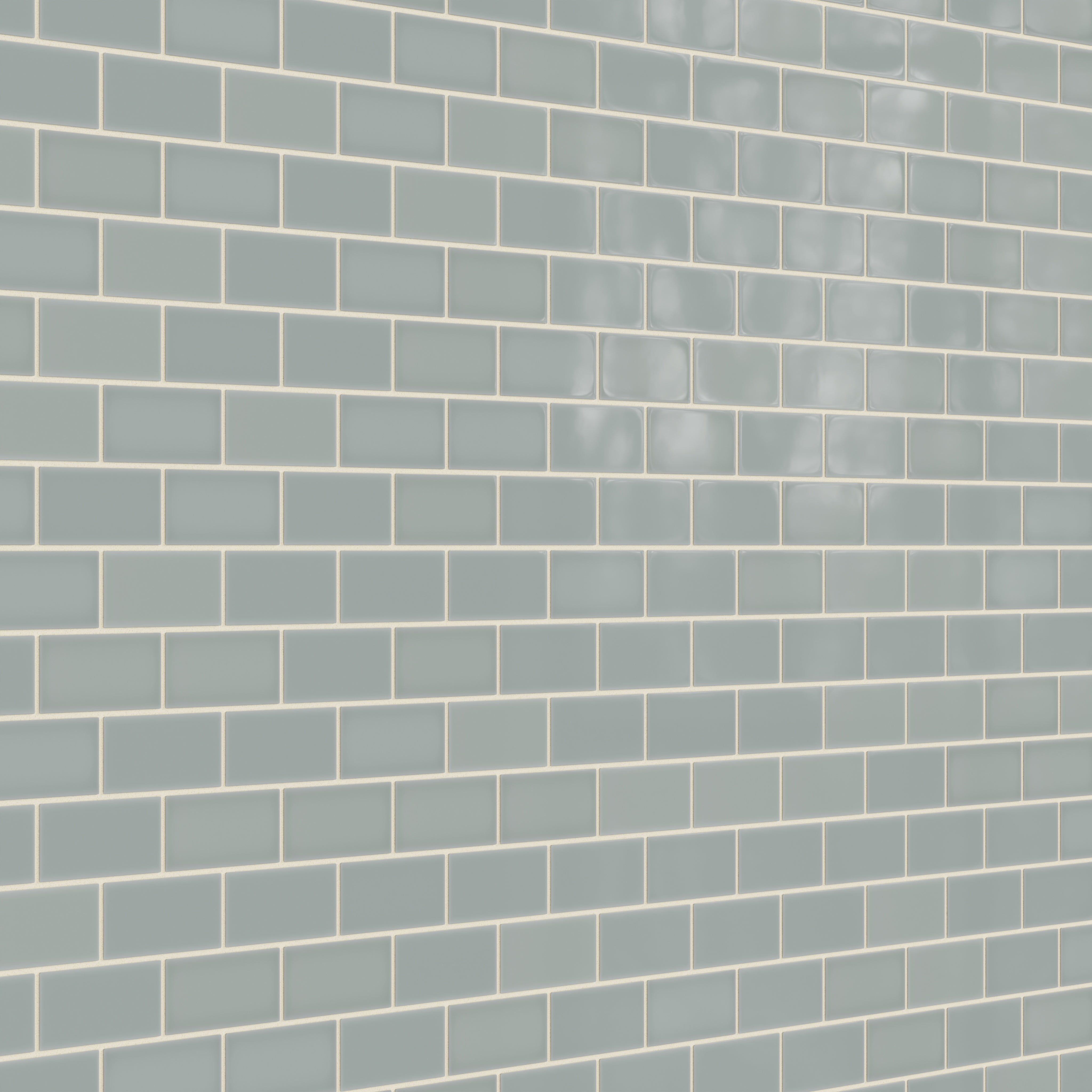 2x4 Half Offset Sheeted Natural Press Ceramic Mosaic Tile in Hood River Gloss