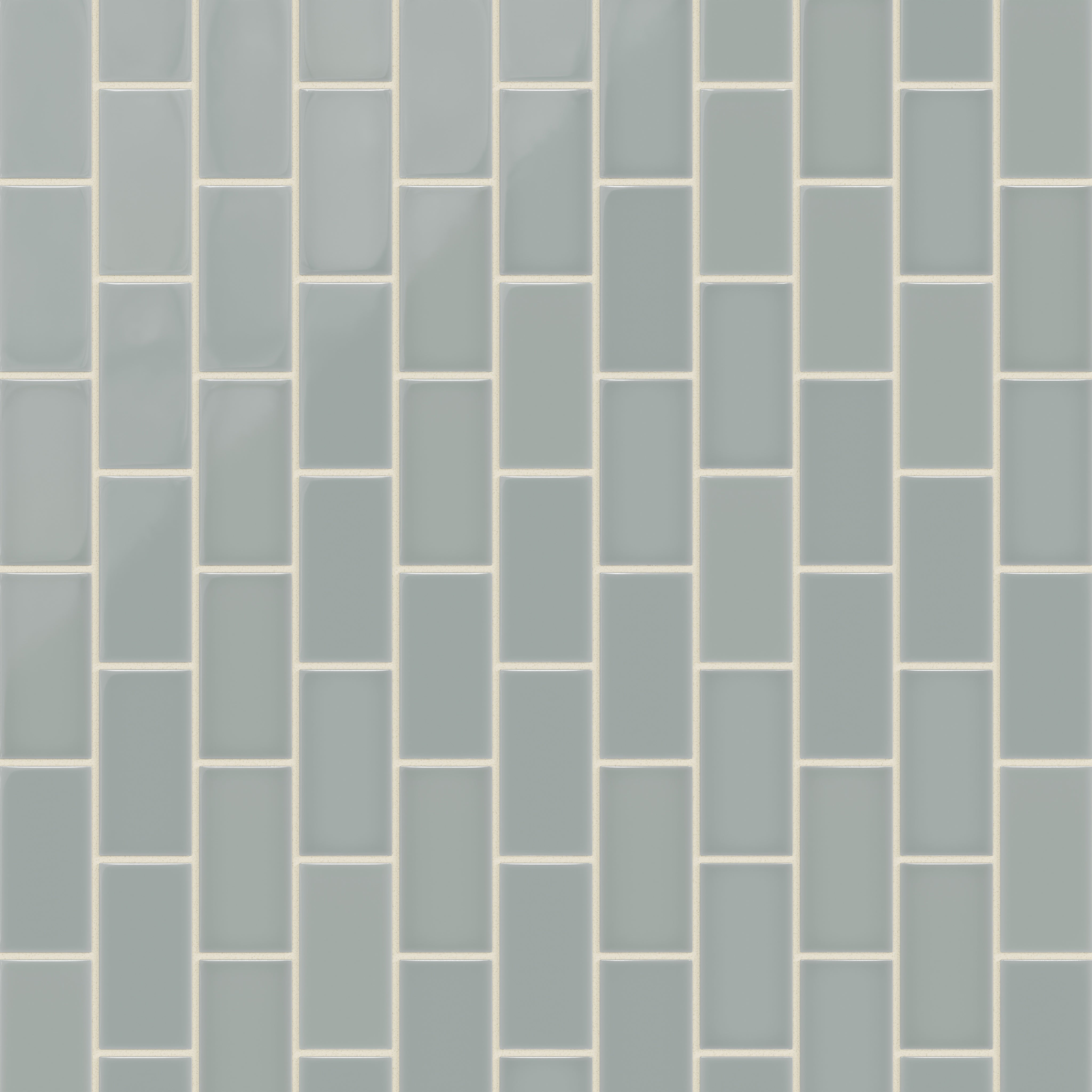 2x4 Half Offset Sheeted Natural Press Ceramic Mosaic Tile in Hood River Gloss