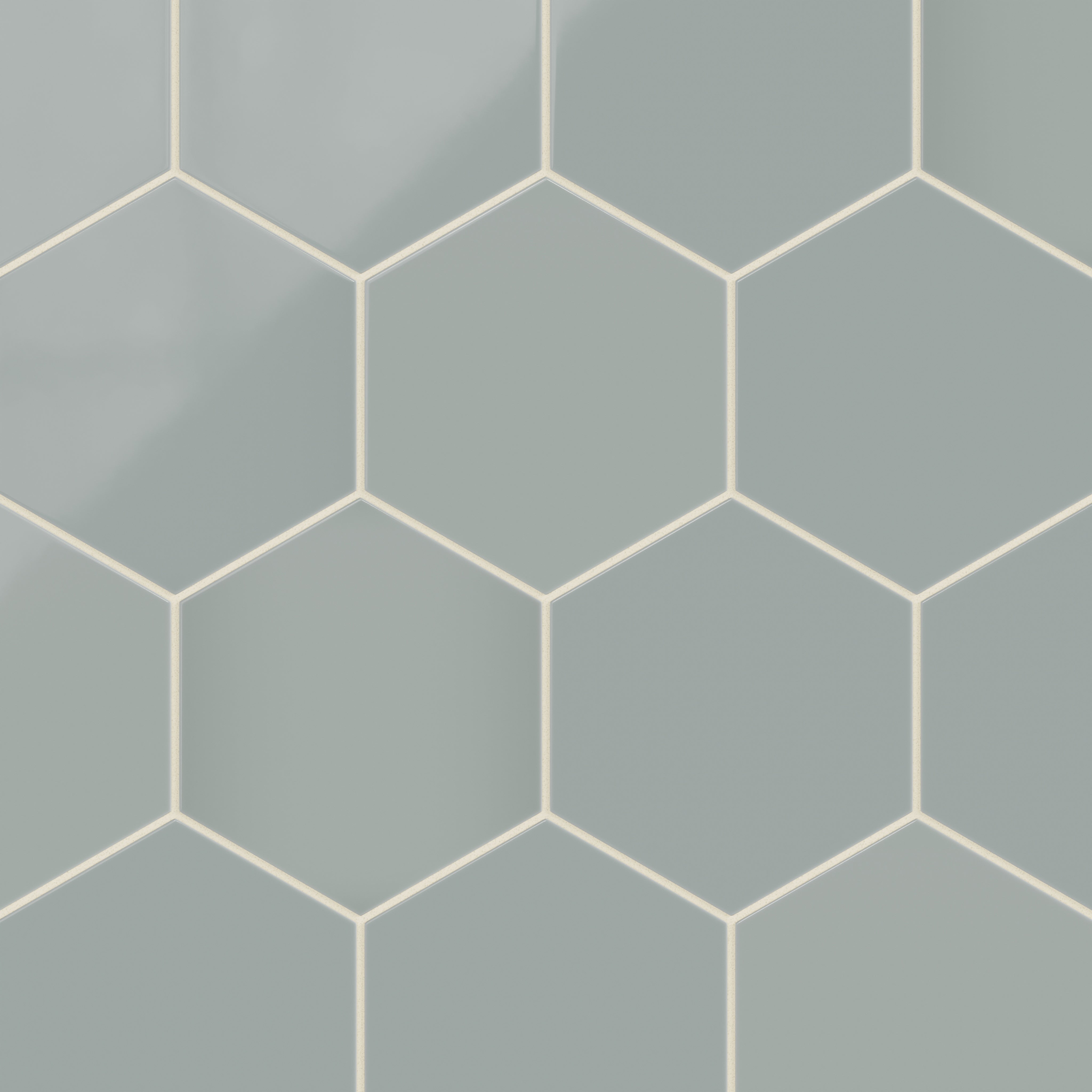 8" Hexagon Natural Press Ceramic Tile in Hood River Gloss
