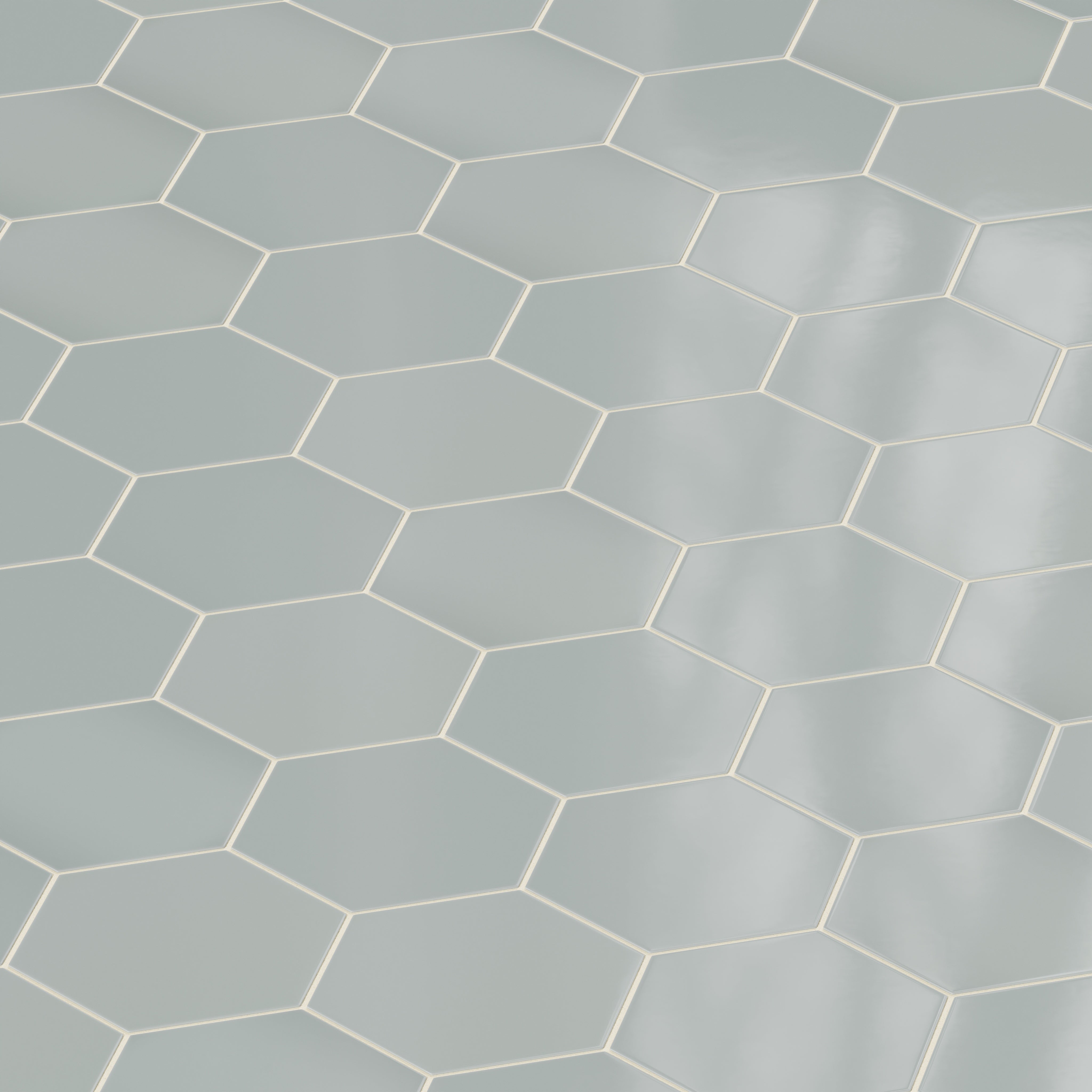 8" Hexagon Natural Press Ceramic Tile in Hood River Gloss