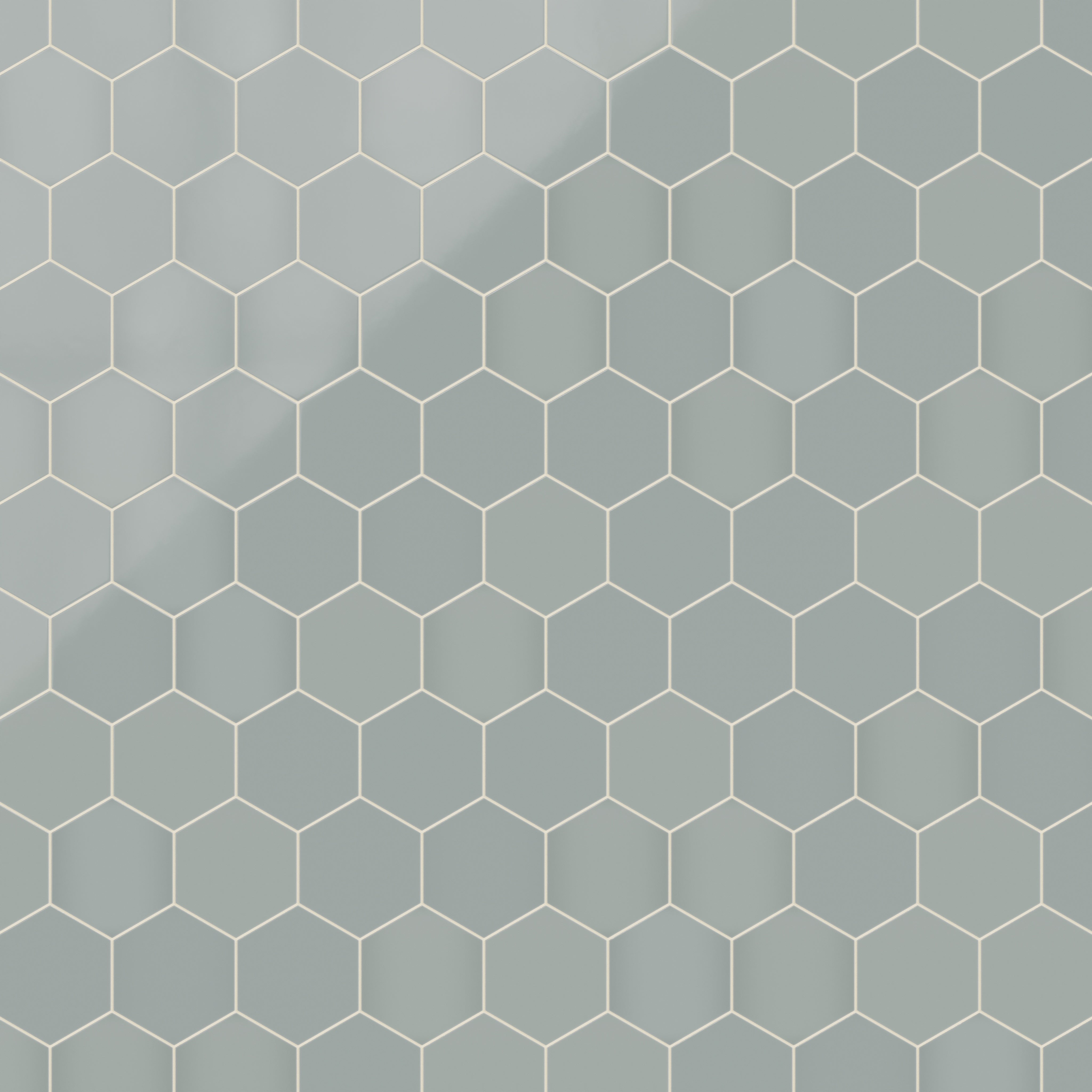 8" Hexagon Natural Press Ceramic Tile in Hood River Gloss