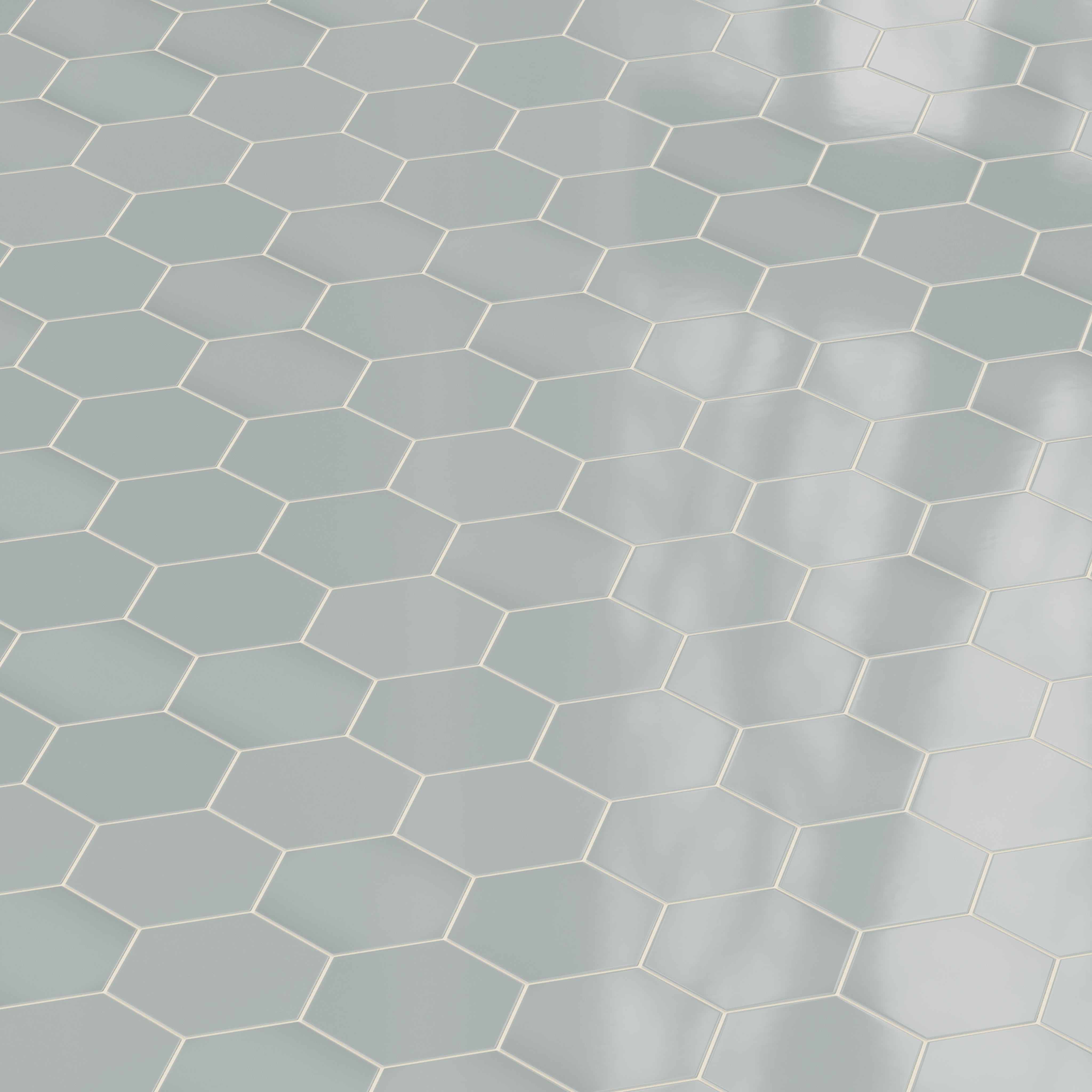 8" Hexagon Natural Press Ceramic Tile in Hood River Gloss