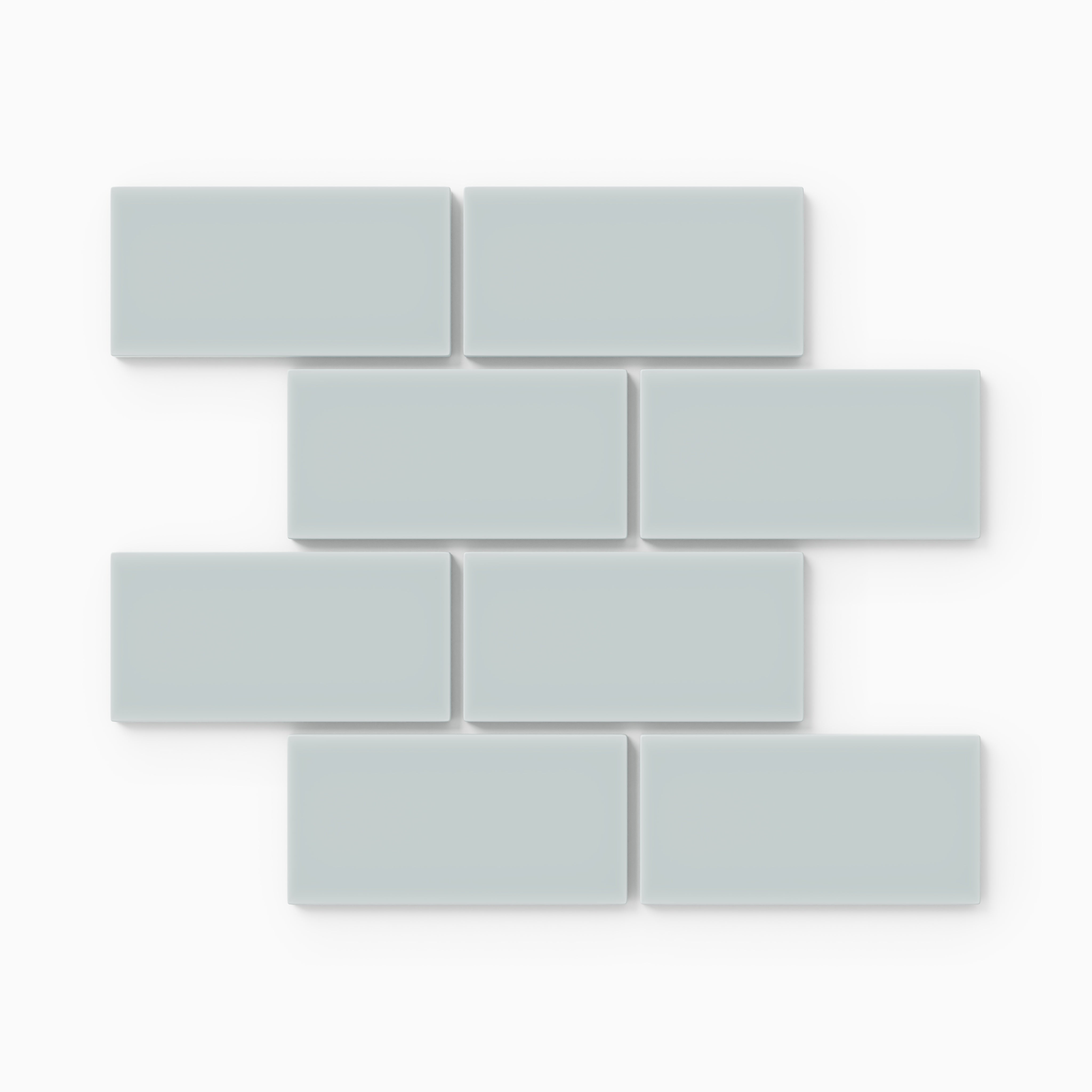 2x4 Half Offset Sheeted Natural Press Ceramic Mosaic Tile in Hood River Matte
