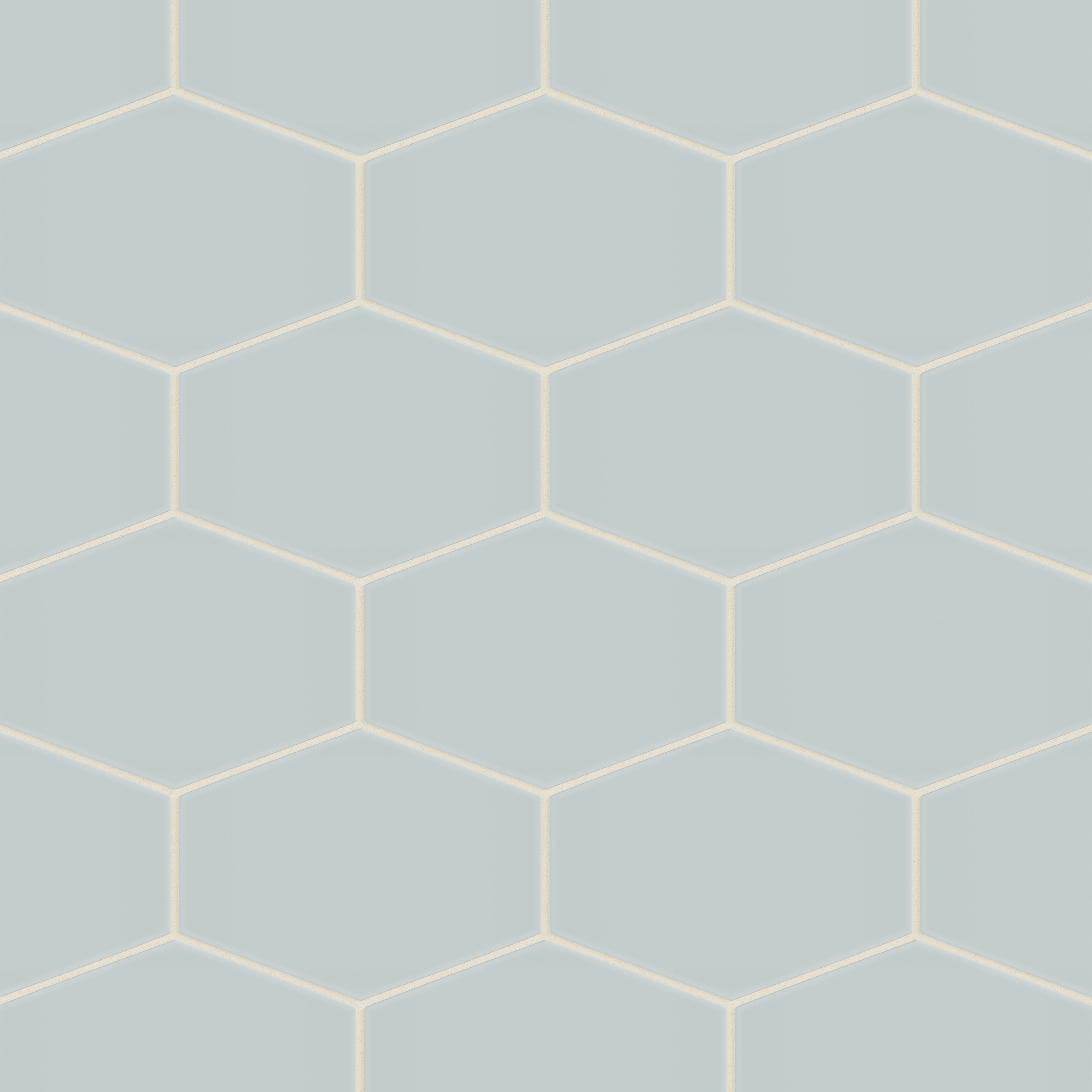 Elongated Hexagon Natural Press Ceramic Tile in Hood River Matte