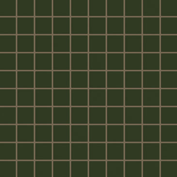 2x2 Straight Set Sheeted Original Ceramic Mosaic Tile in Hunter Green Matte