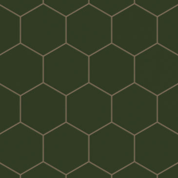 6" Hexagon Original Ceramic Tile in Hunter Green Matte