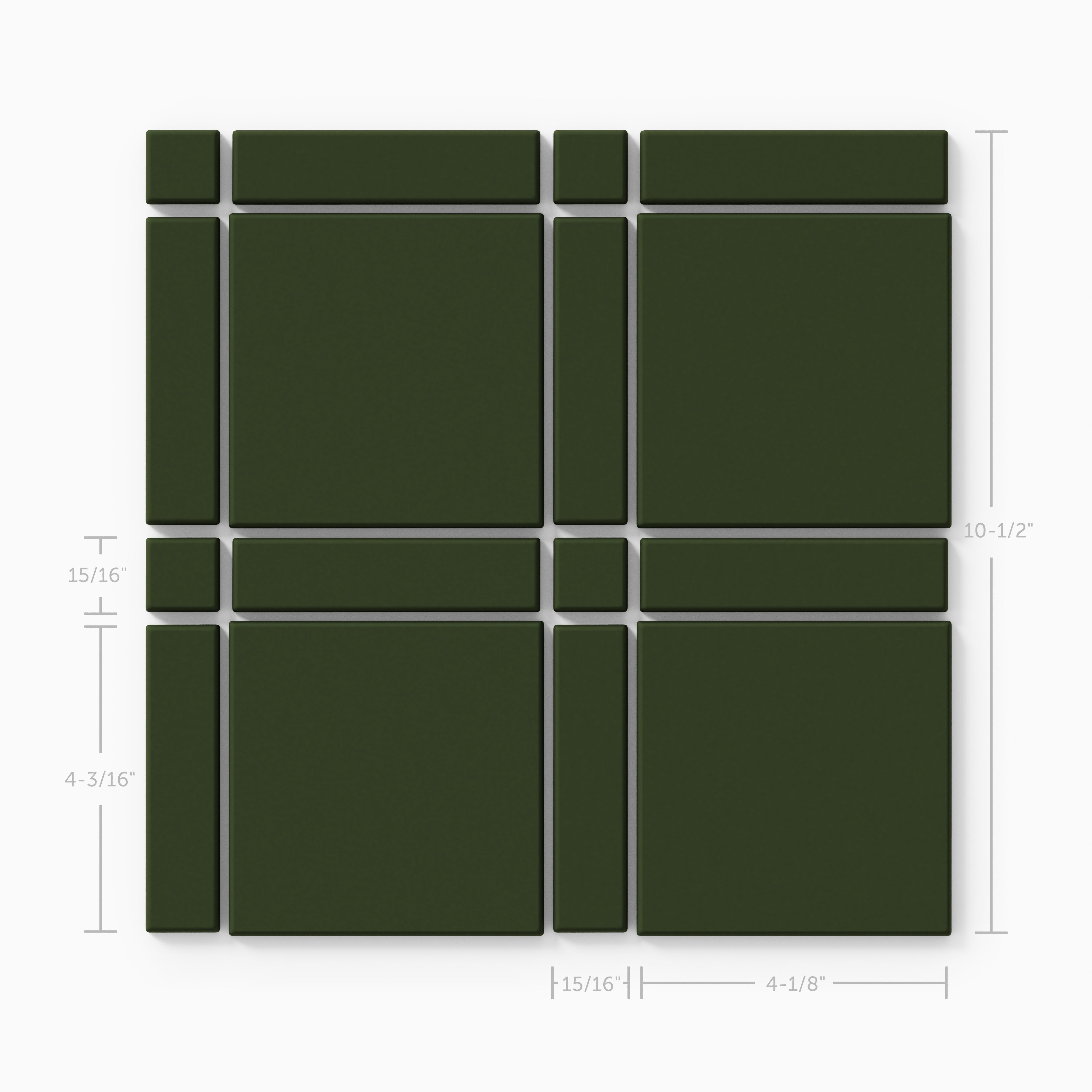 Lattice Sheeted Original Ceramic Tile in Hunter Green Matte