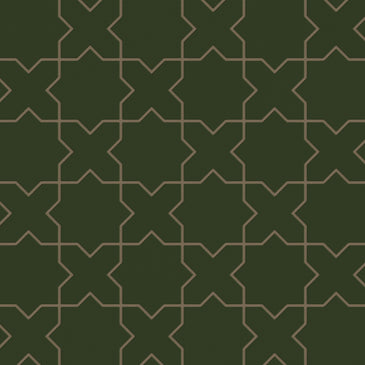 Mini Star & Cross Original Ceramic Tile in Hunter Green Matte