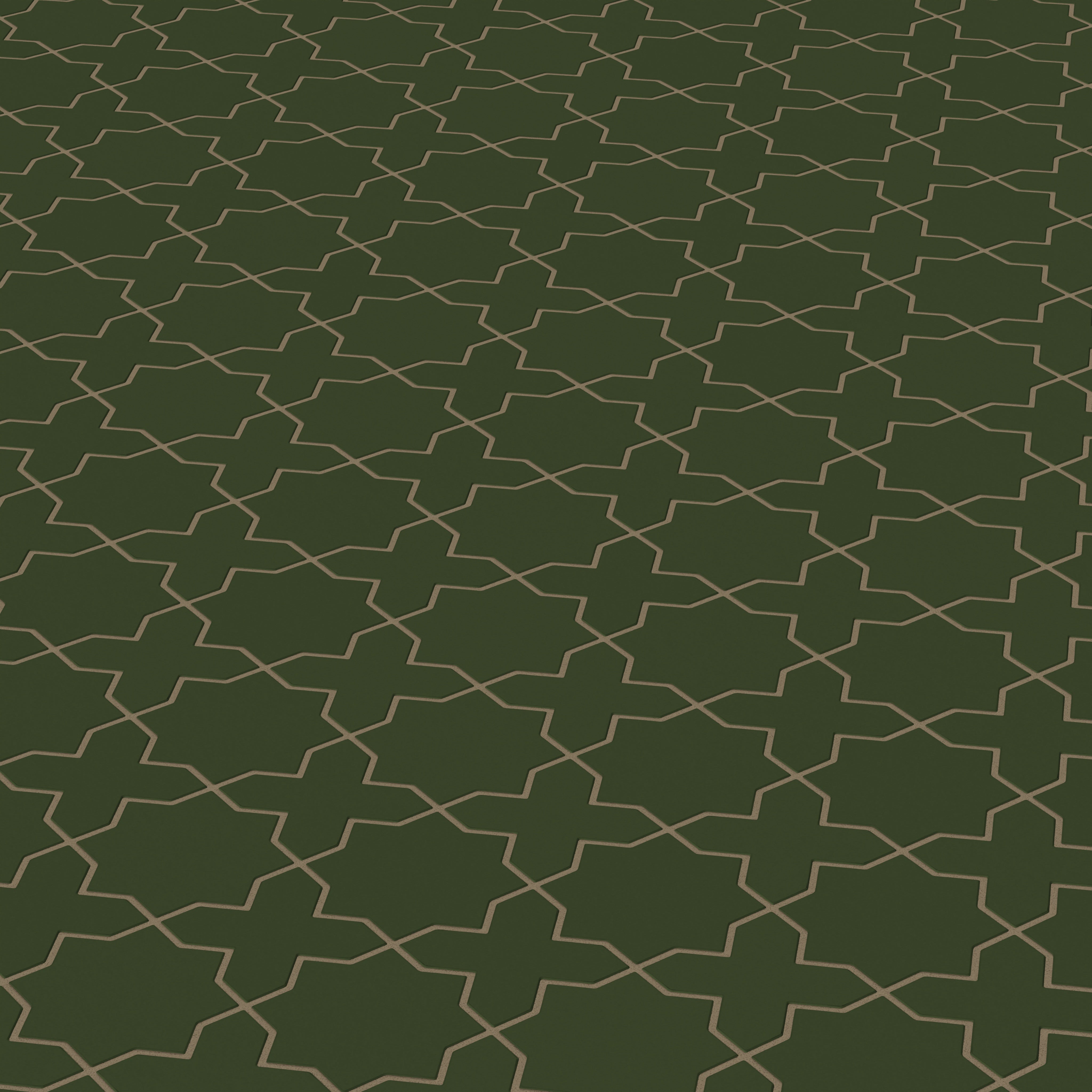 Mini Star & Cross Original Ceramic Tile in Hunter Green Matte