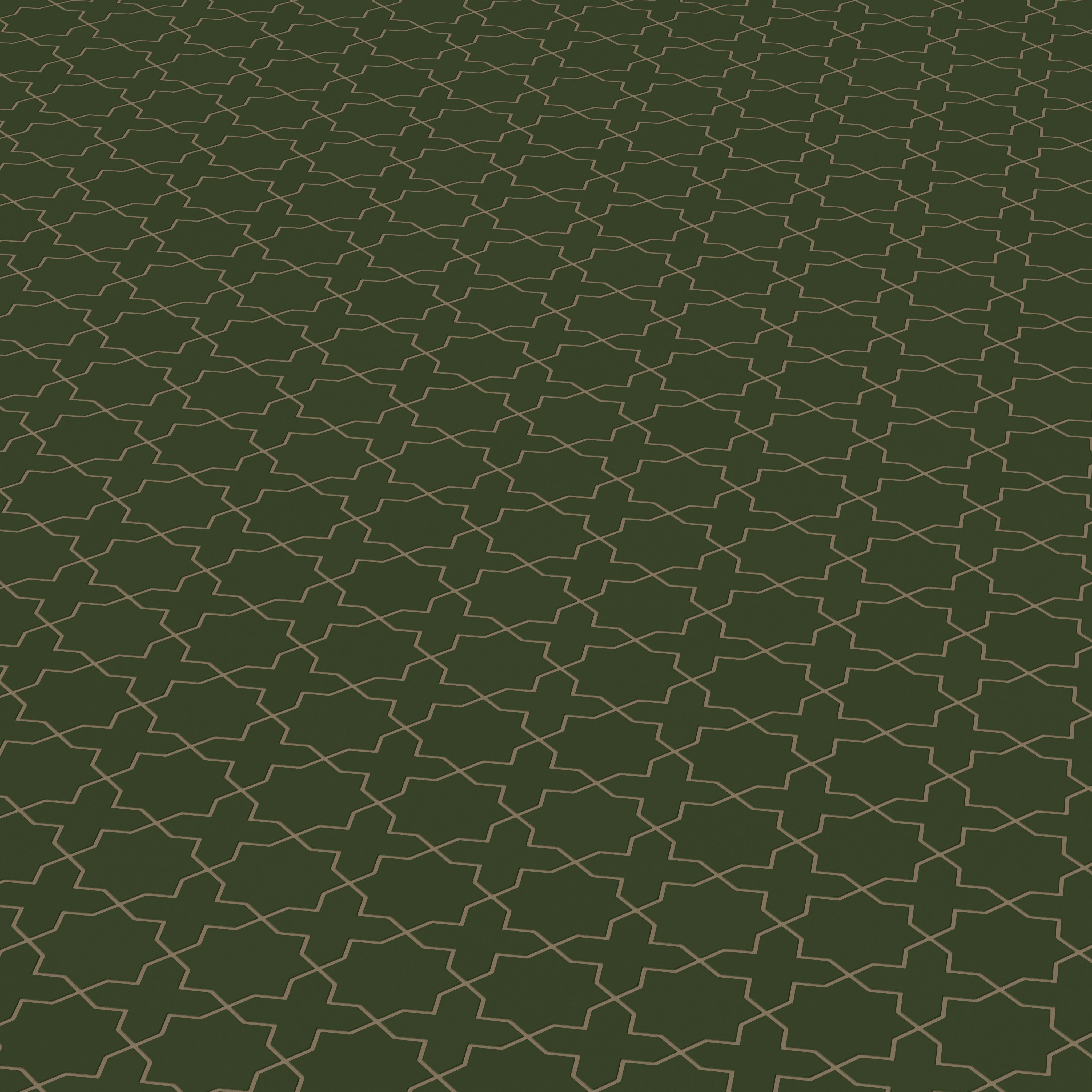 Mini Star & Cross Original Ceramic Tile in Hunter Green Matte