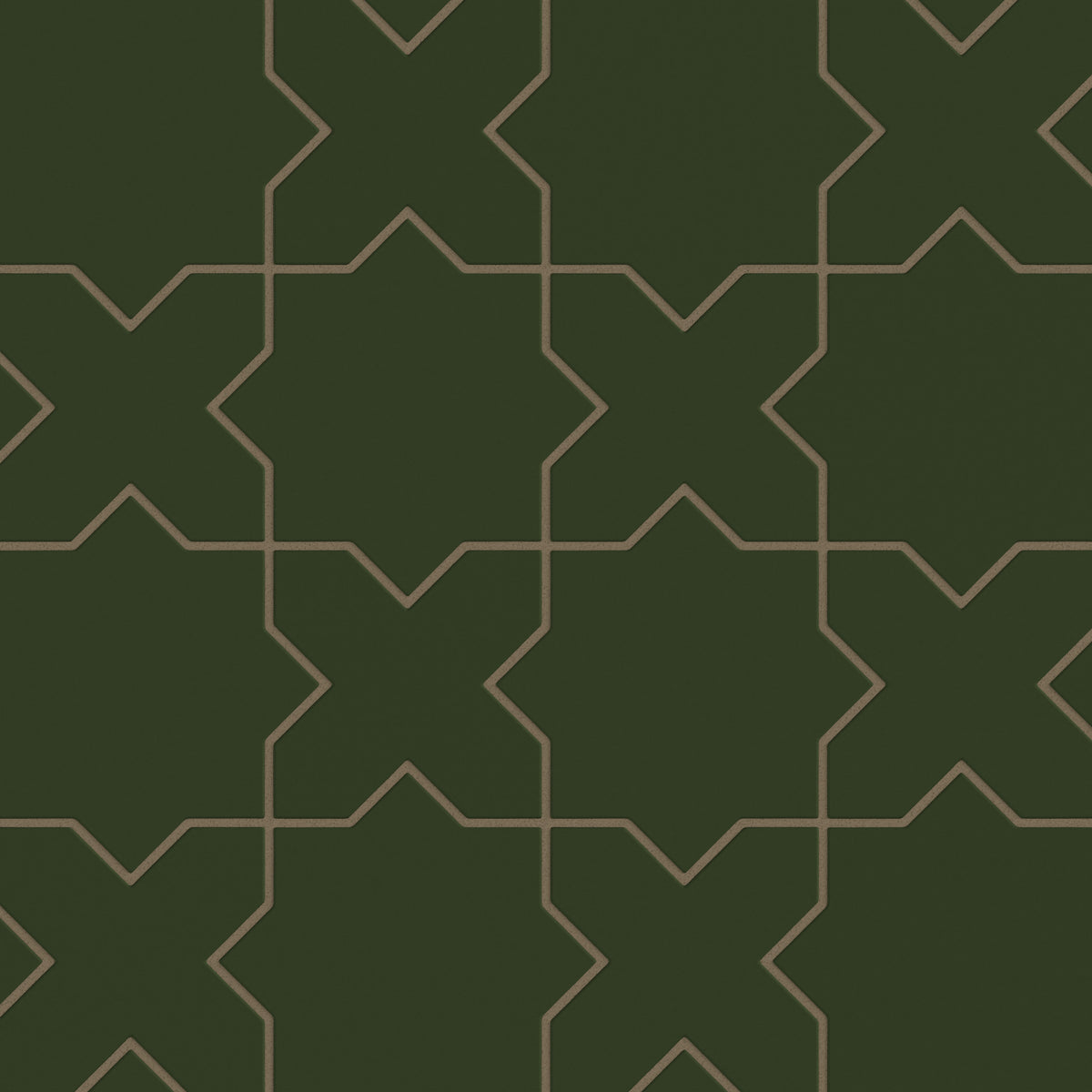 Hunter Green Star & Cross Matte Original Ceramic Tile
