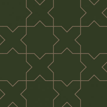 Star & Cross Original Ceramic Tile in Hunter Green Matte