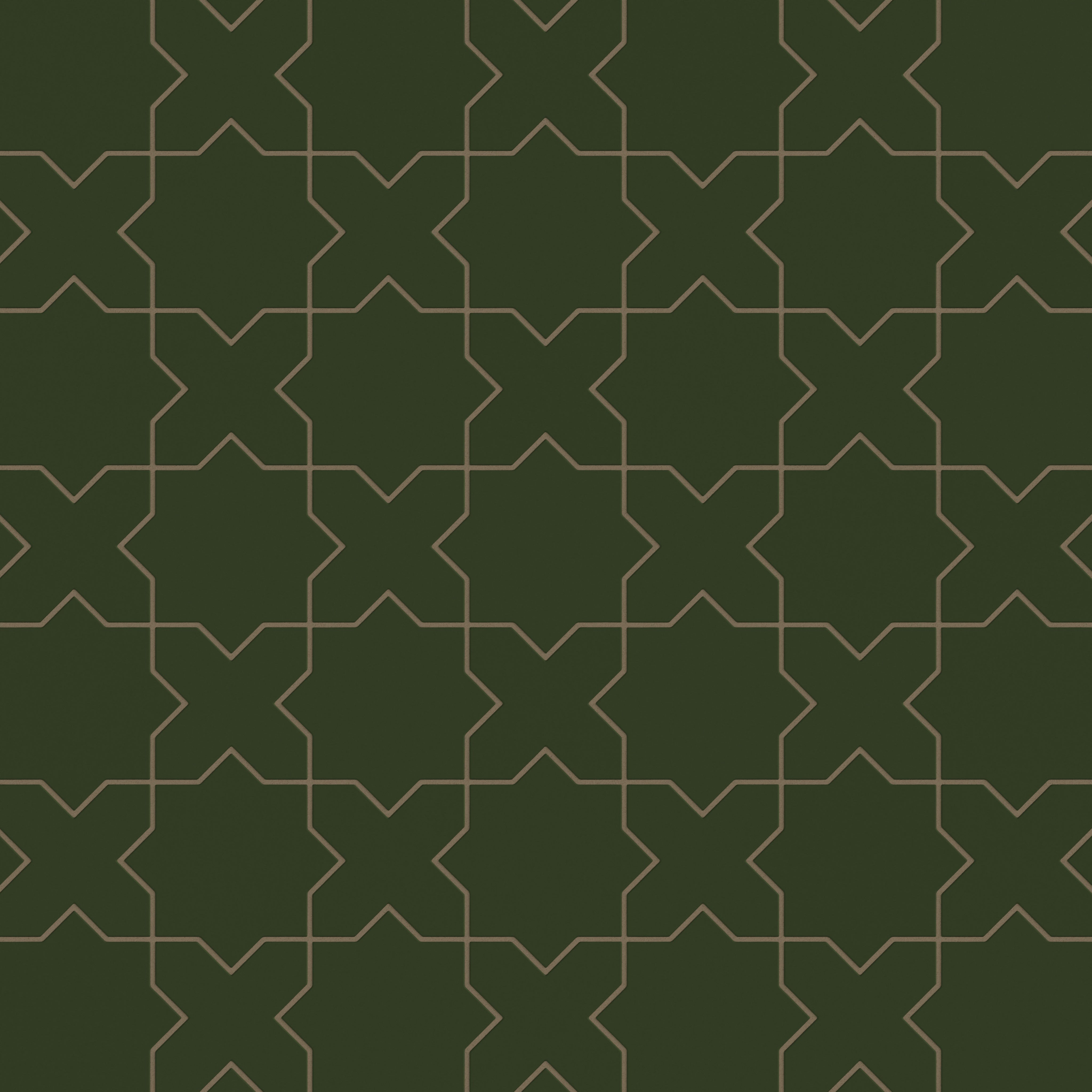 Star & Cross Original Ceramic Tile in Hunter Green Matte