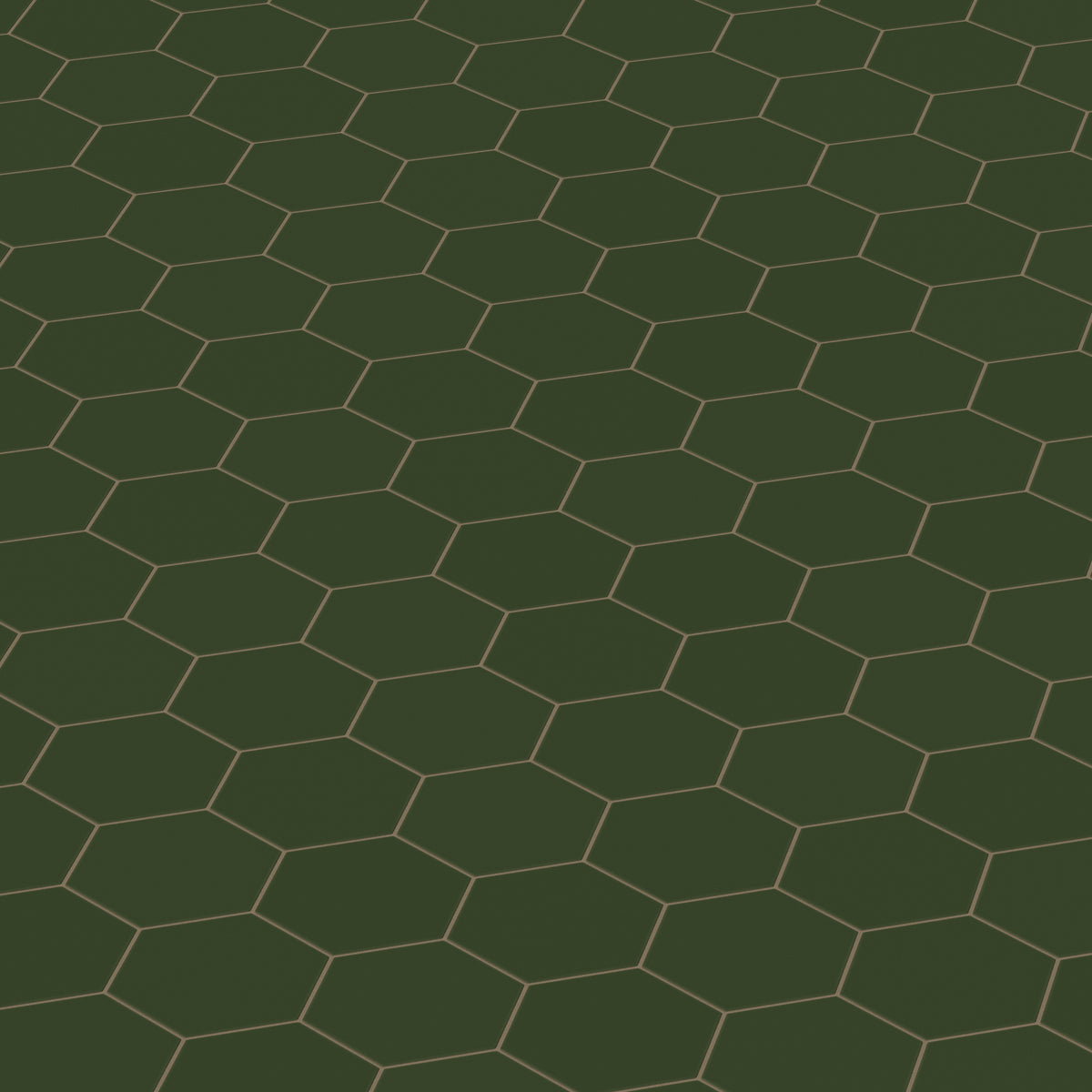 8" Hexagon Original Ceramic Tile in Hunter Green Matte