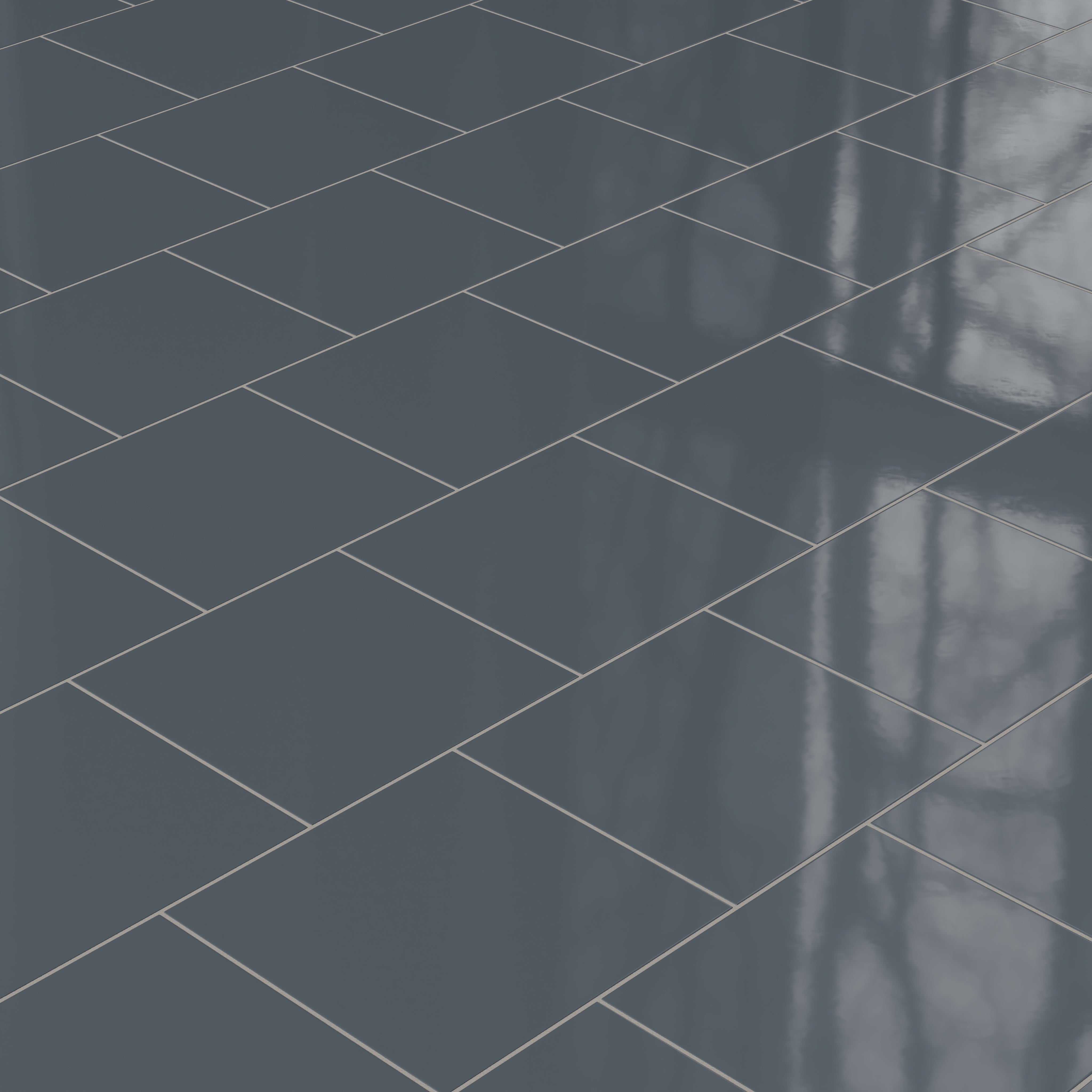 12x12 Natural Press Ceramic Tile in Indigo Gloss