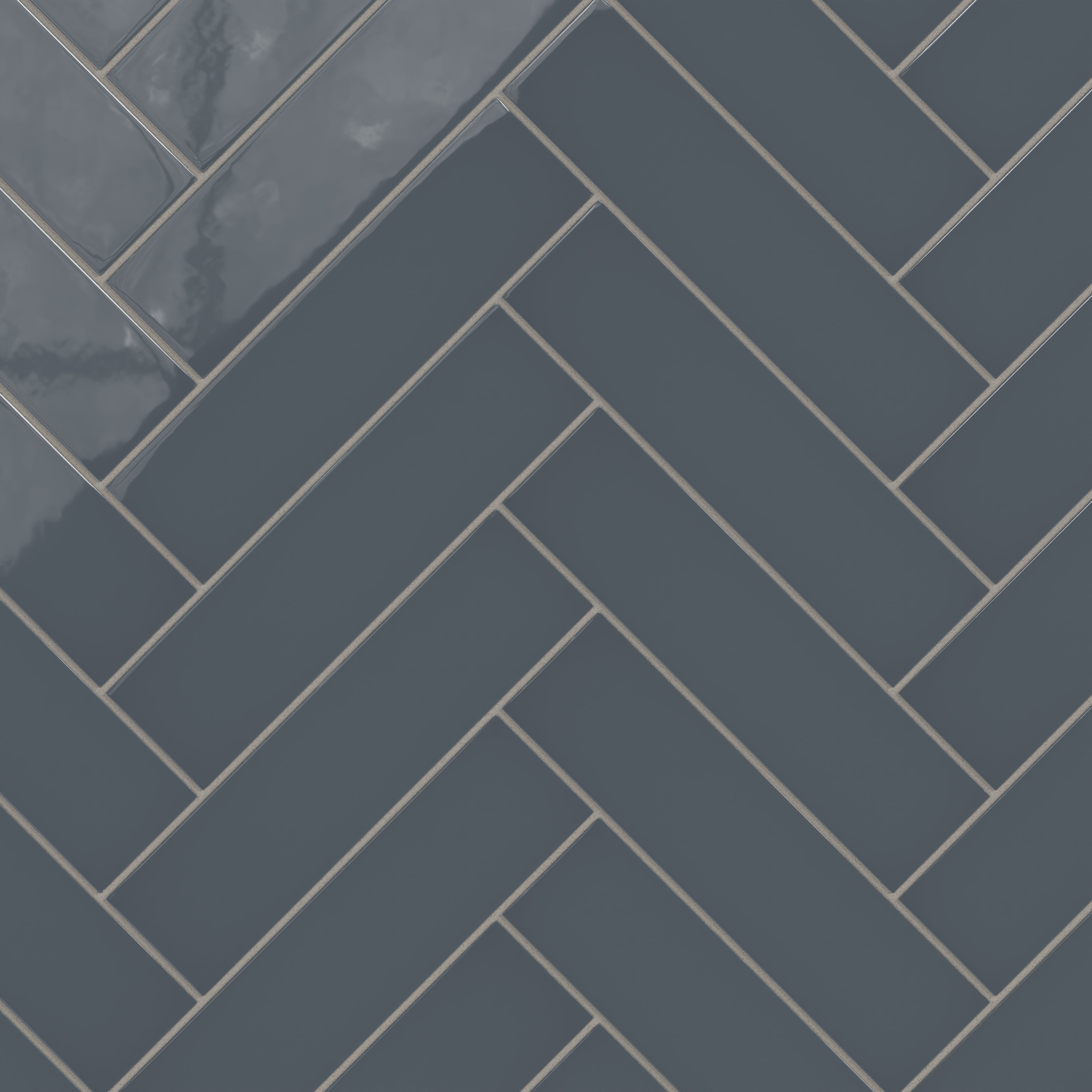 3x12 Natural Press Ceramic Tile in Indigo Gloss