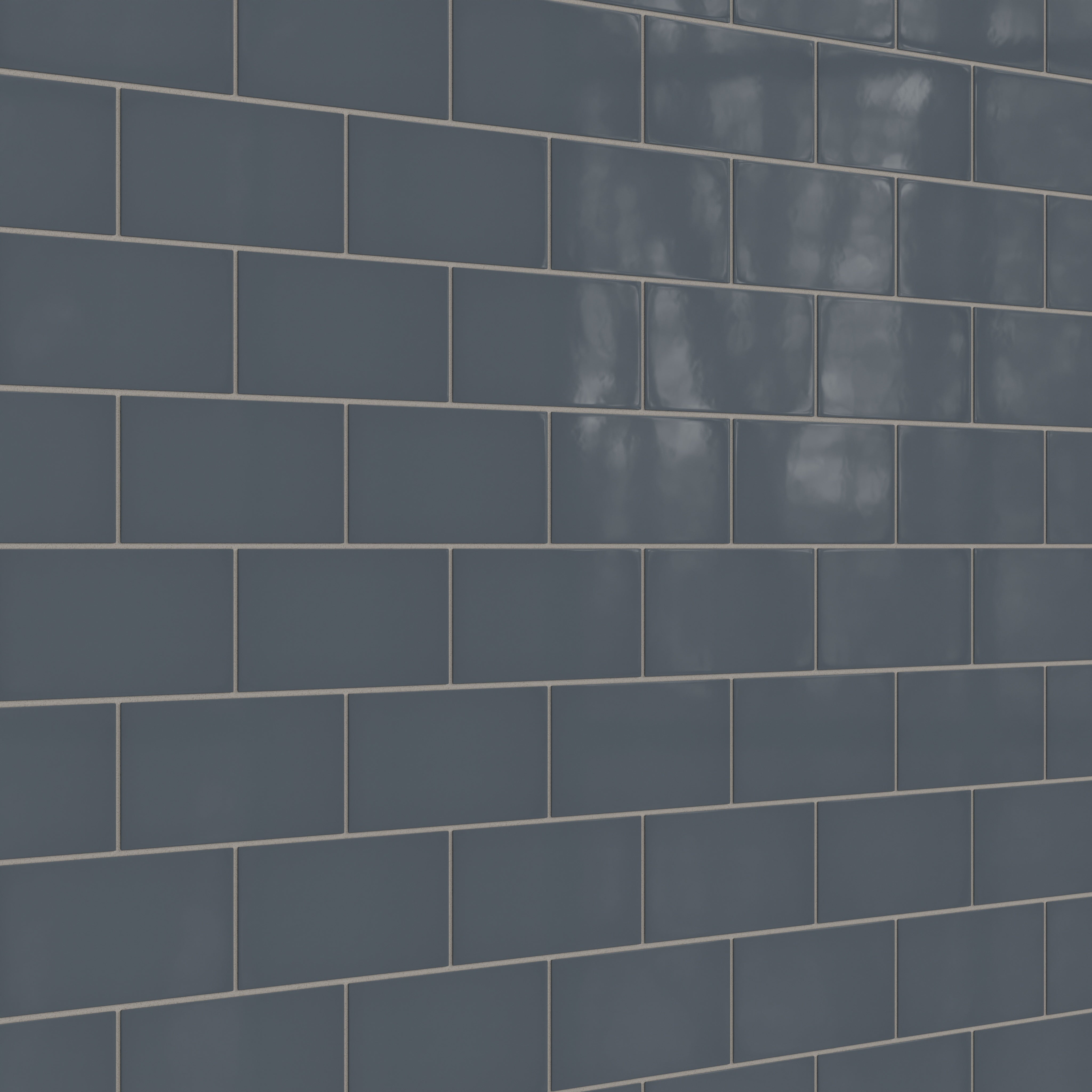 4x8 Natural Press Ceramic Tile in Indigo Gloss