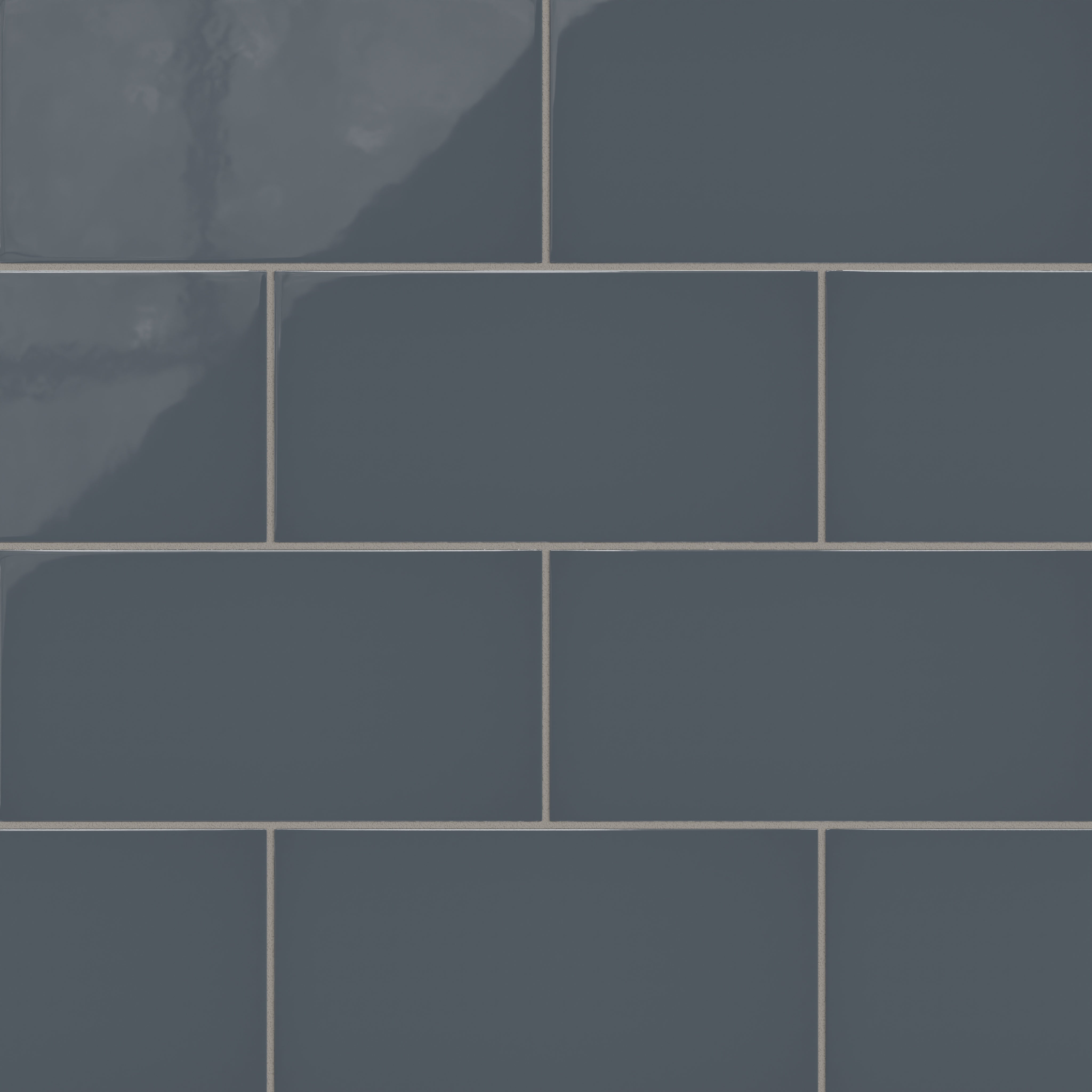 6x12 Natural Press Ceramic Tile in Indigo Gloss