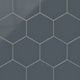 8" Hexagon Natural Press Ceramic Tile in Indigo Gloss