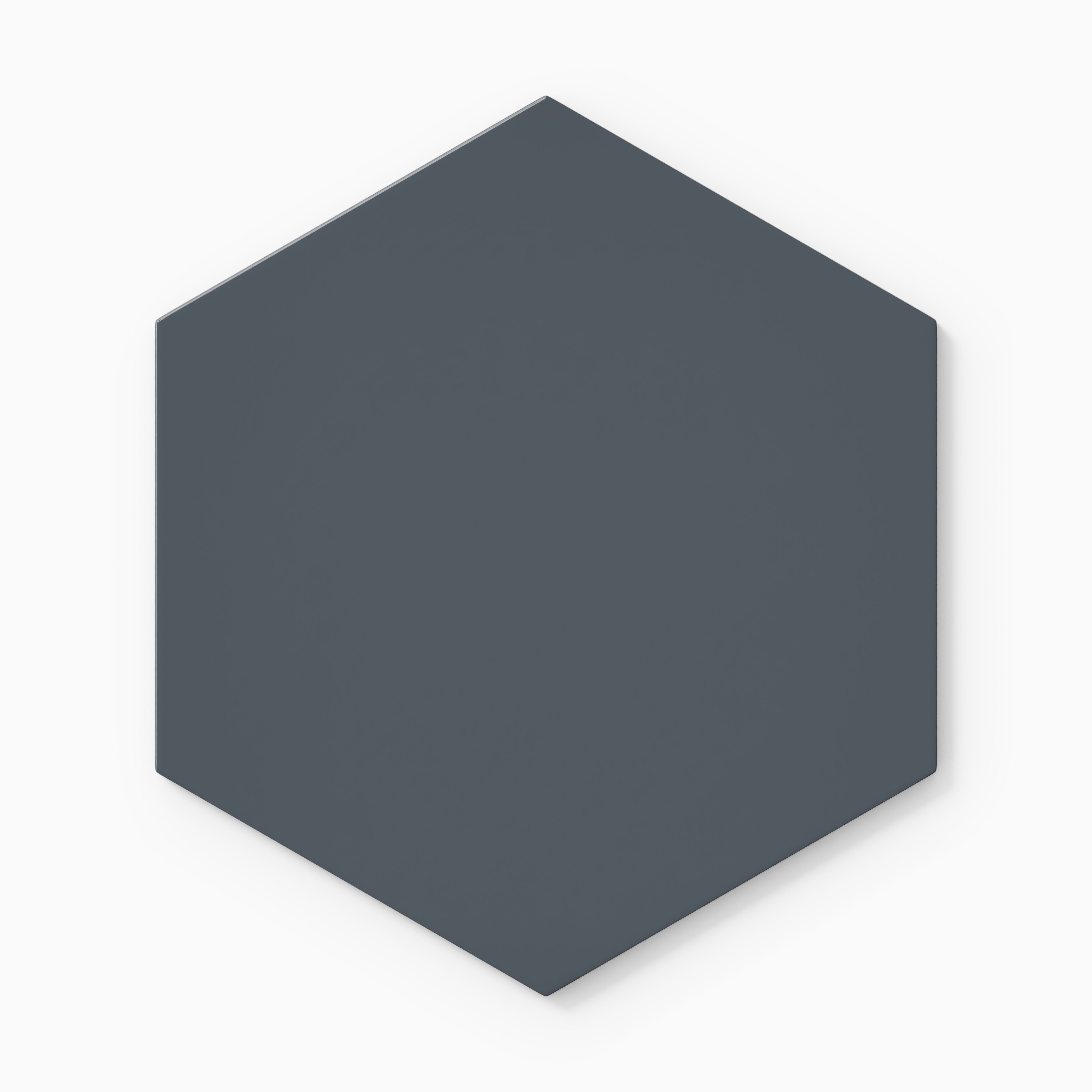 8" Hexagon Natural Press Ceramic Tile in Indigo Gloss