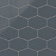 Elongated Hexagon Natural Press Ceramic Tile in Indigo Gloss