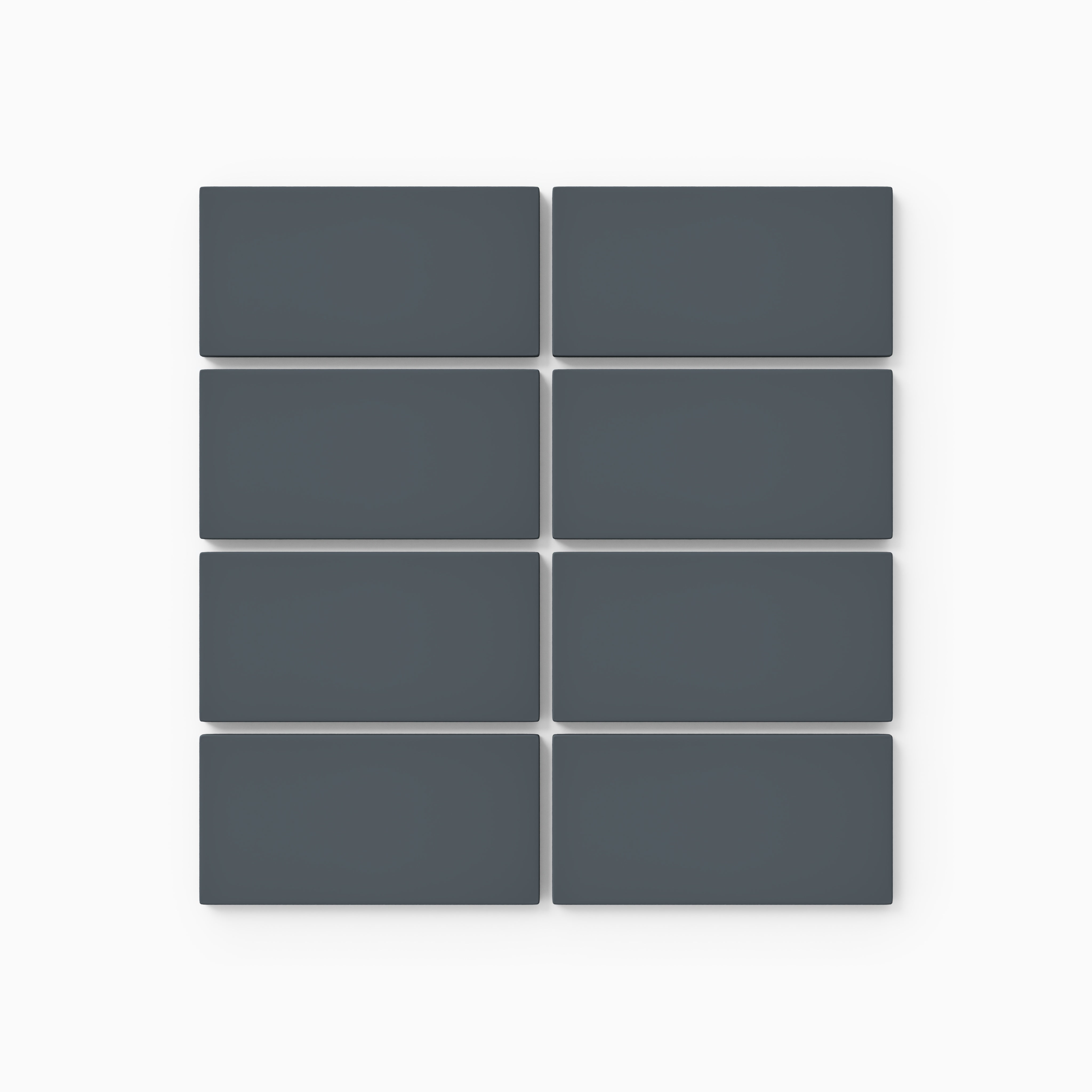 2x4 Straight Set Sheeted Natural Press Ceramic Mosaic Tile in Indigo Matte