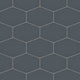Elongated Hexagon Natural Press Ceramic Tile in Indigo Matte